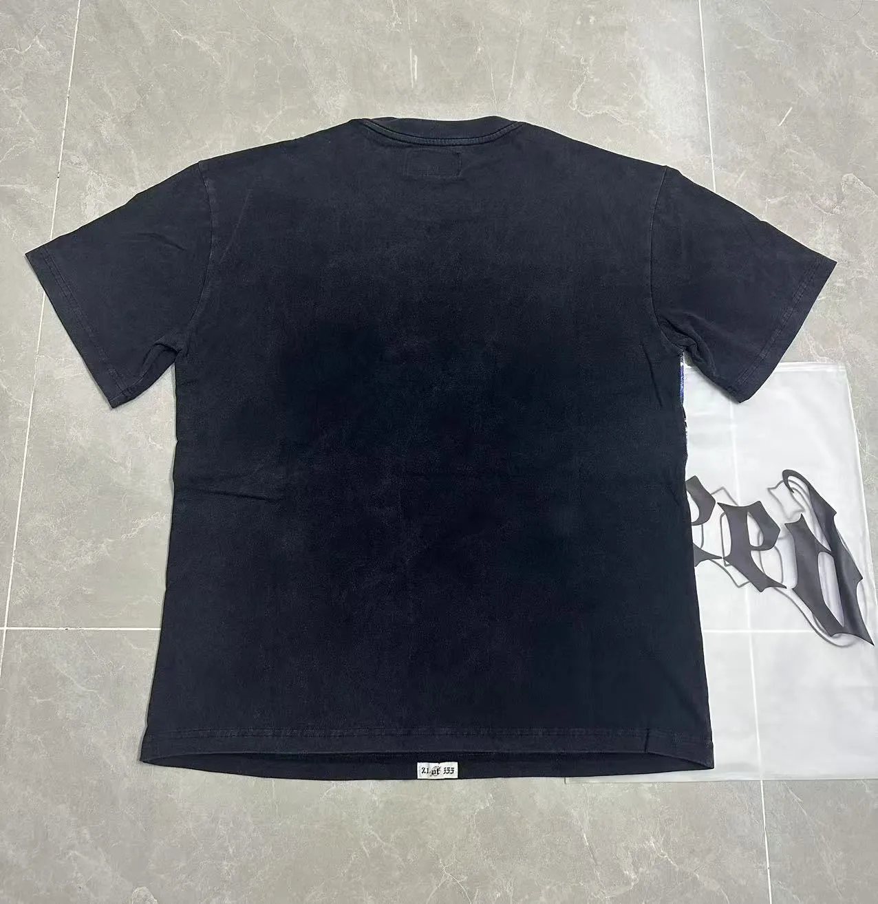 6110#washed black I P116 (HD printing + English embroidery) Godspeed cross-border American rock and roll street washed retro style short-sleeved T (craft printing) fabric (fabric): 32 counts combed double yarn 250 grams weight code (size): S-M-L-XL color (colour): washed black
