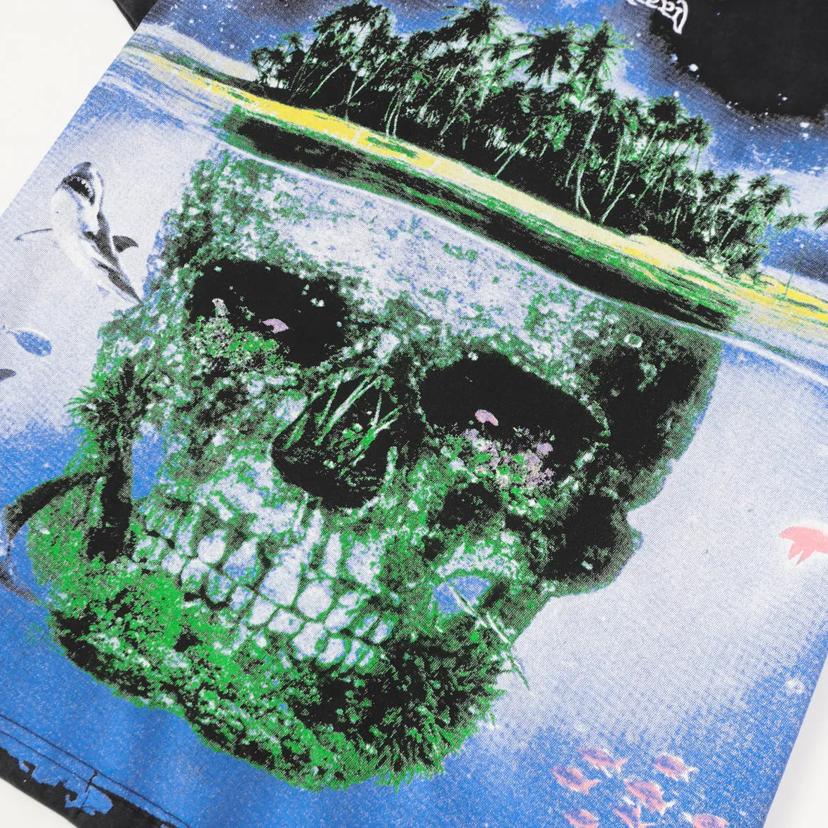6110#washed black I P116 (HD printing + English embroidery) Godspeed cross-border American rock and roll street washed retro style short-sleeved T (craft printing) fabric (fabric): 32 counts combed double yarn 250 grams weight code (size): S-M-L-XL color (colour): washed black