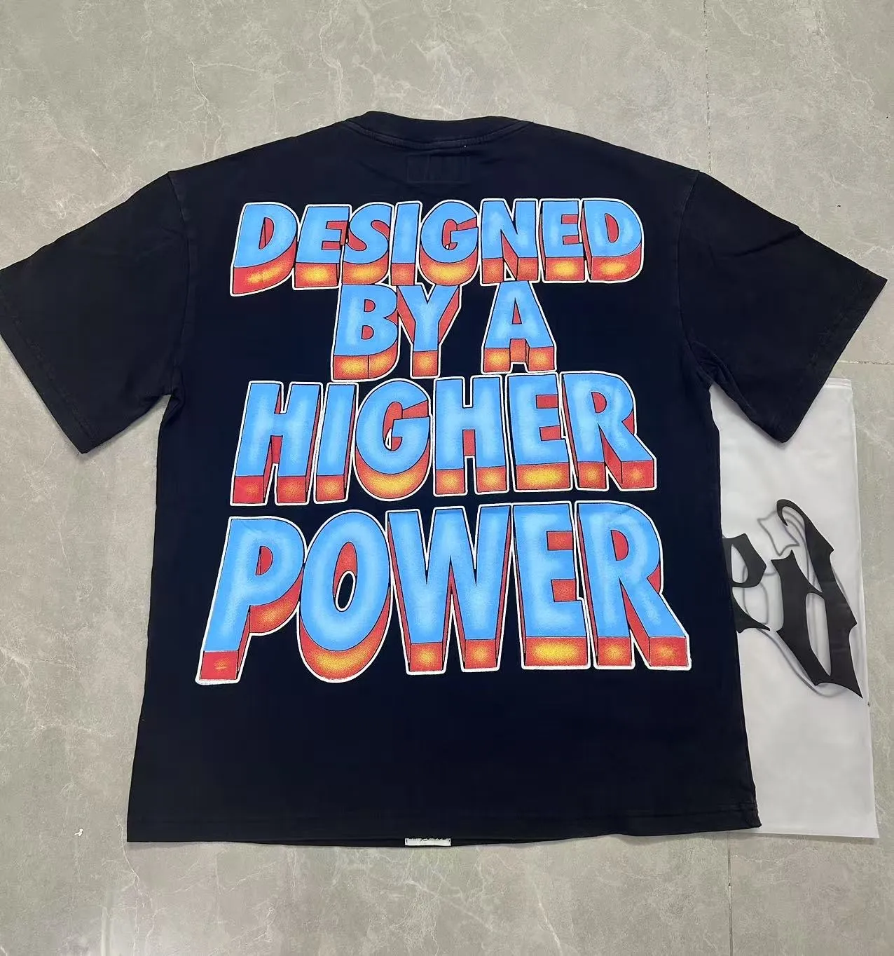 6108# washed black I P116 Godspeed cross-border American rock and roll street washed retro style short-sleeved T (craft printing) fabric (fabric): 32 count combed double yarn 250 grams weight code number (size): S-M-L-XL color (colour): washed black