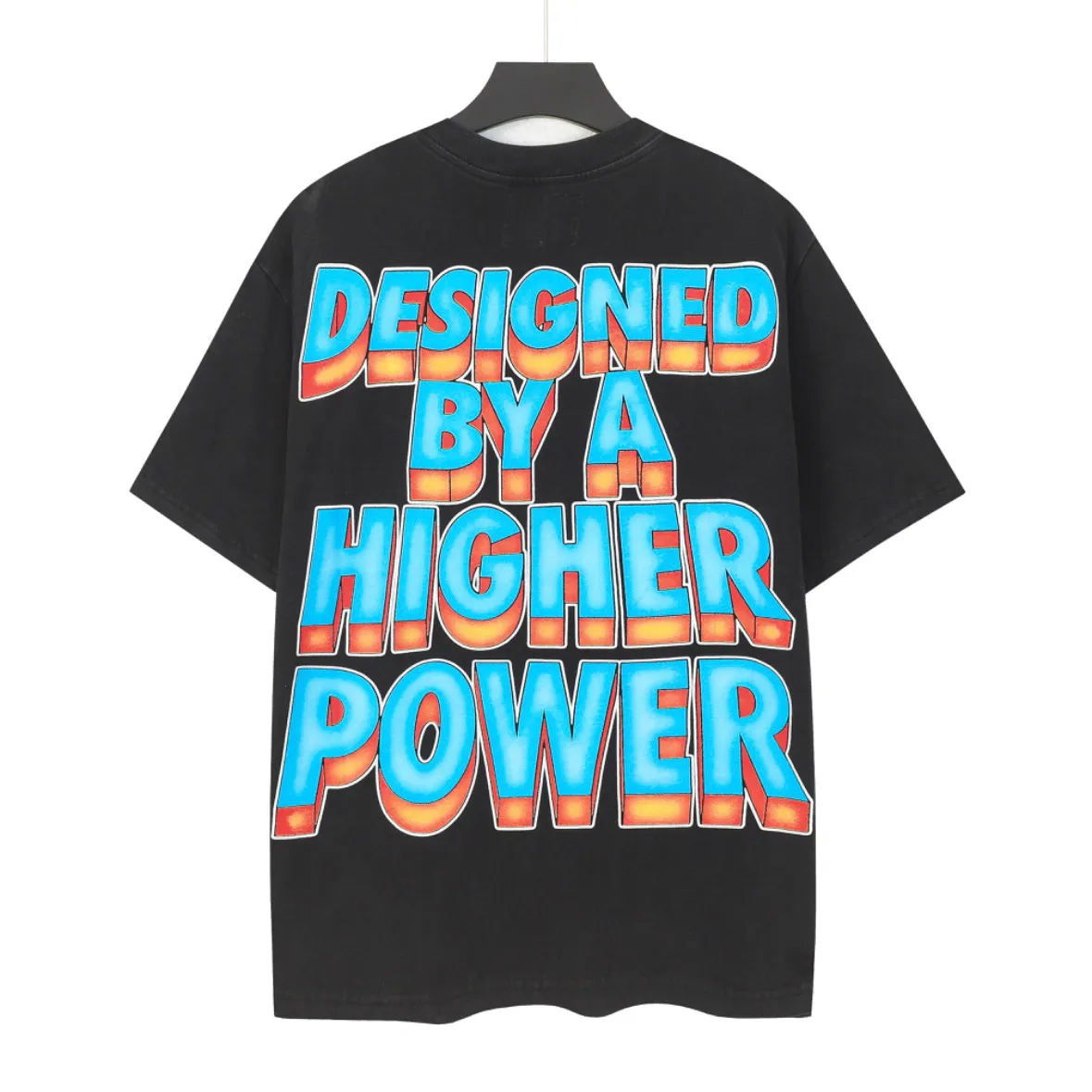 6108# washed black I P116 Godspeed cross-border American rock and roll street washed retro style short-sleeved T (craft printing) fabric (fabric): 32 count combed double yarn 250 grams weight code number (size): S-M-L-XL color (colour): washed black