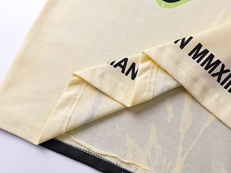3033# P110 Real shot Godspeed American fashion rock street retro loose printed cotton short sleeves Fabric: 240g 32 count fine cotton double yarn pure cotton Color: apricot Size: S M L XL