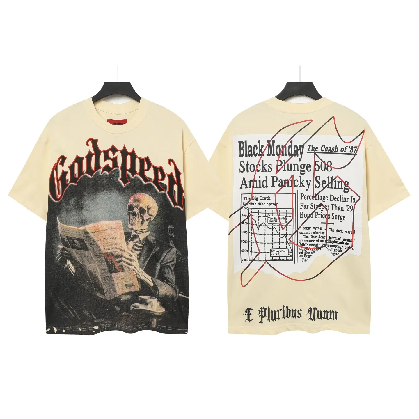 5069# Apricot | P104 Godspeed cross-border American rock and roll street washed retro style short-sleeved T (craft printing) fabric (fabric) 32 counts combed double yarn 240 grams weight code number (size): S-M-L-XL color (colour): apricot
