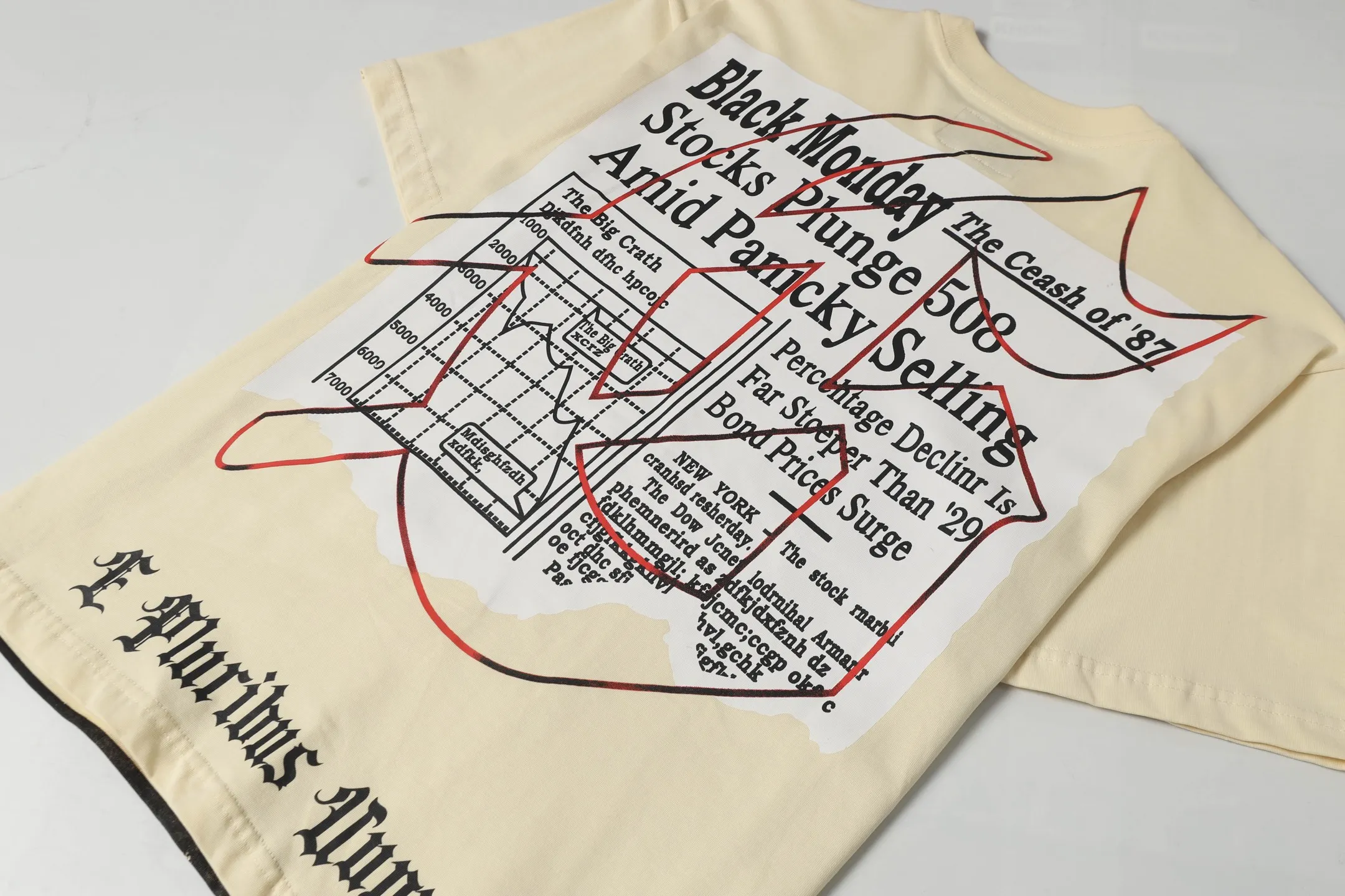 5069# Apricot | P104 Godspeed cross-border American rock and roll street washed retro style short-sleeved T (craft printing) fabric (fabric) 32 counts combed double yarn 240 grams weight code number (size): S-M-L-XL color (colour): apricot