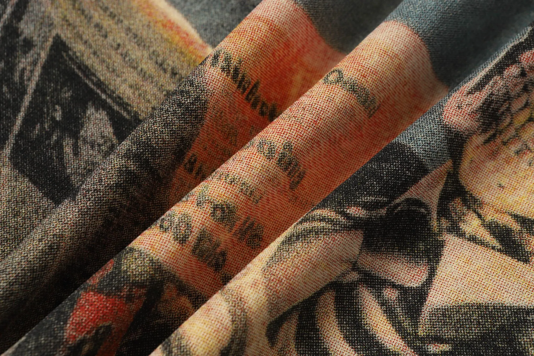 5069# Apricot | P104 Godspeed cross-border American rock and roll street washed retro style short-sleeved T (craft printing) fabric (fabric) 32 counts combed double yarn 240 grams weight code number (size): S-M-L-XL color (colour): apricot