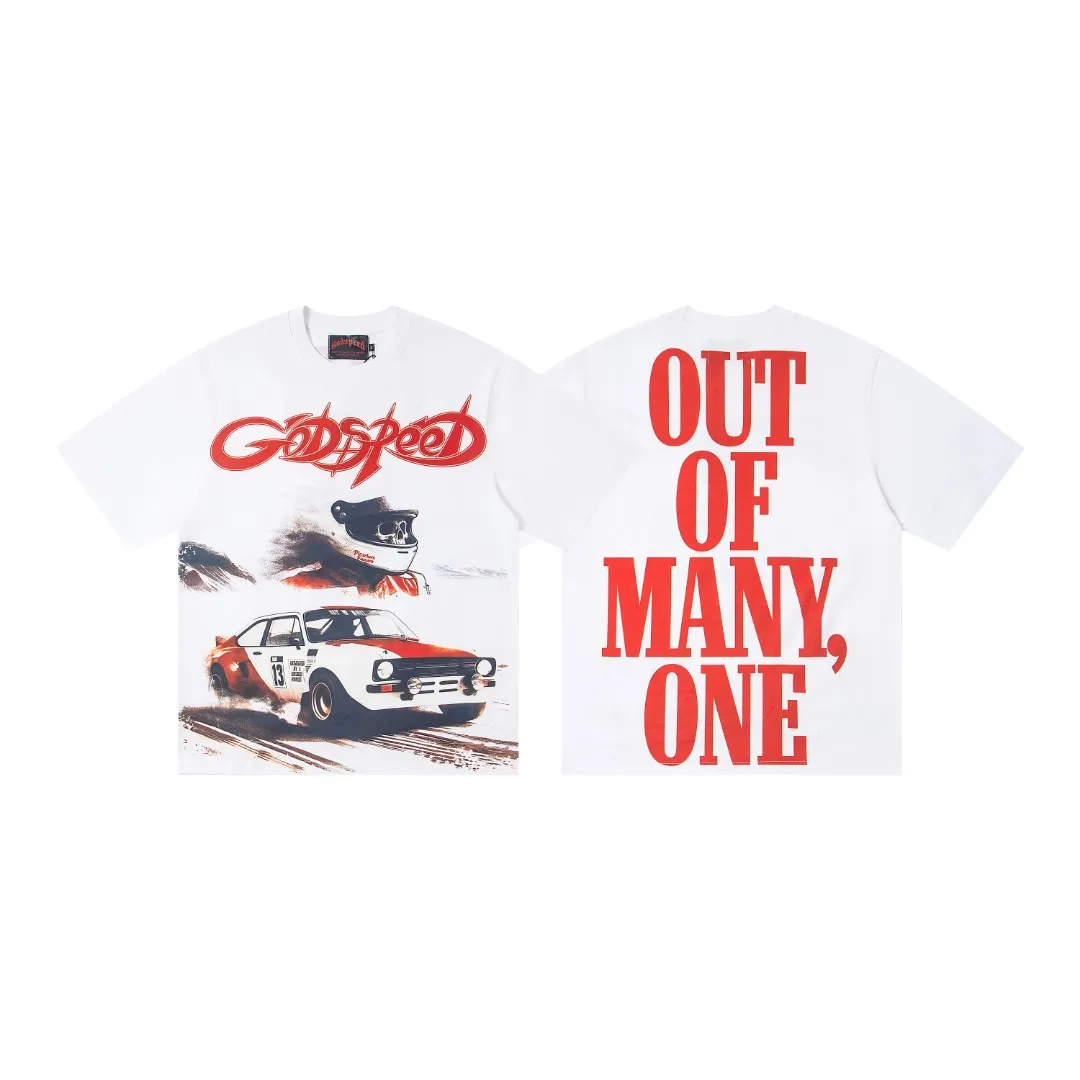 G35# GodSpeed ​​white ink direct spray washable short sleeves S-XL size white P106