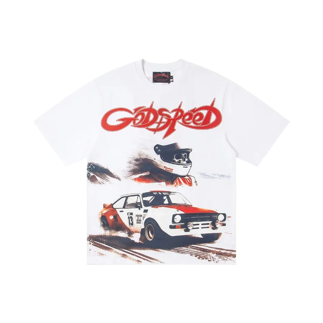 G35# GodSpeed ​​white ink direct spray washable short sleeves S-XL size white P106