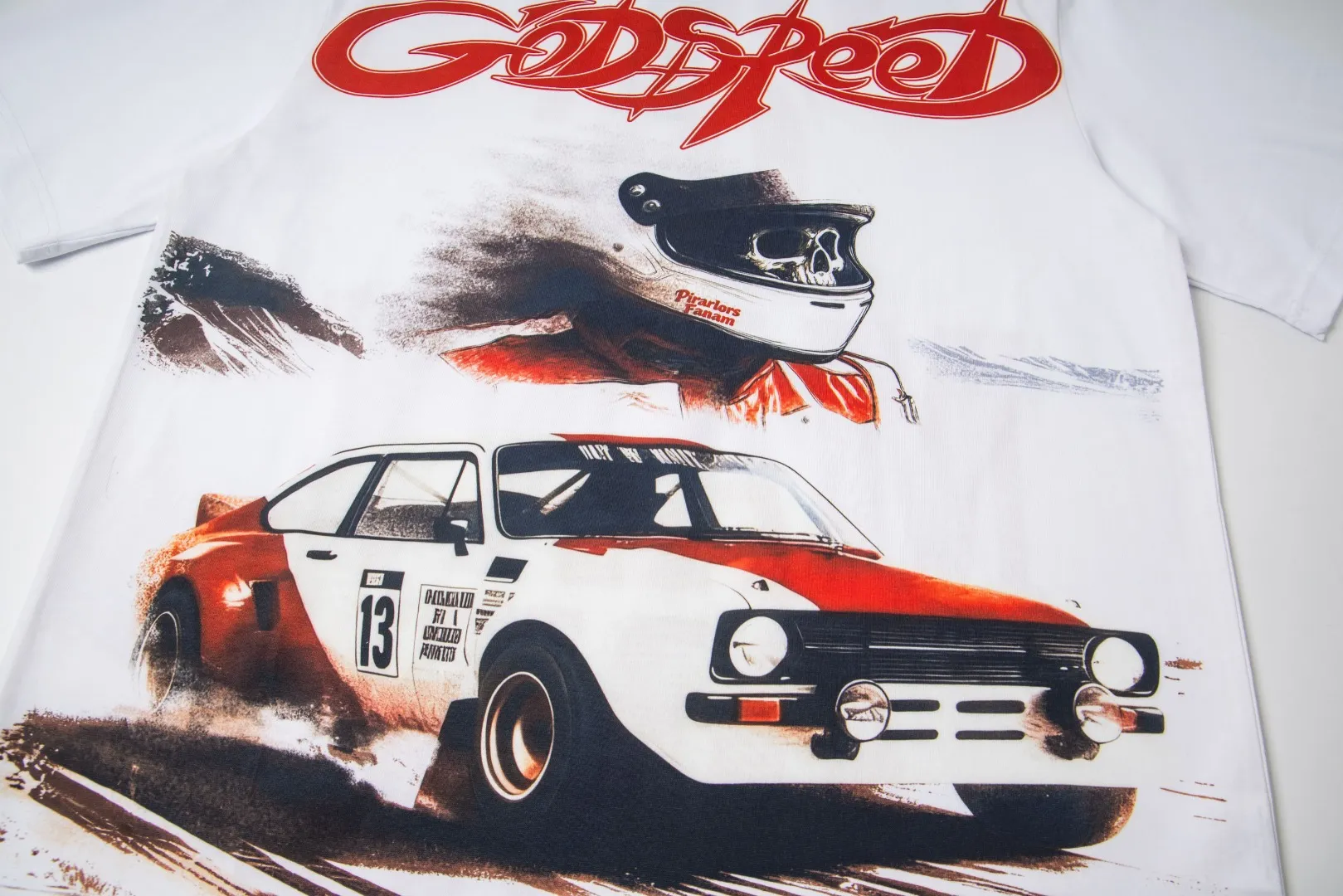 G35# GodSpeed ​​white ink direct spray washable short sleeves S-XL size white P106