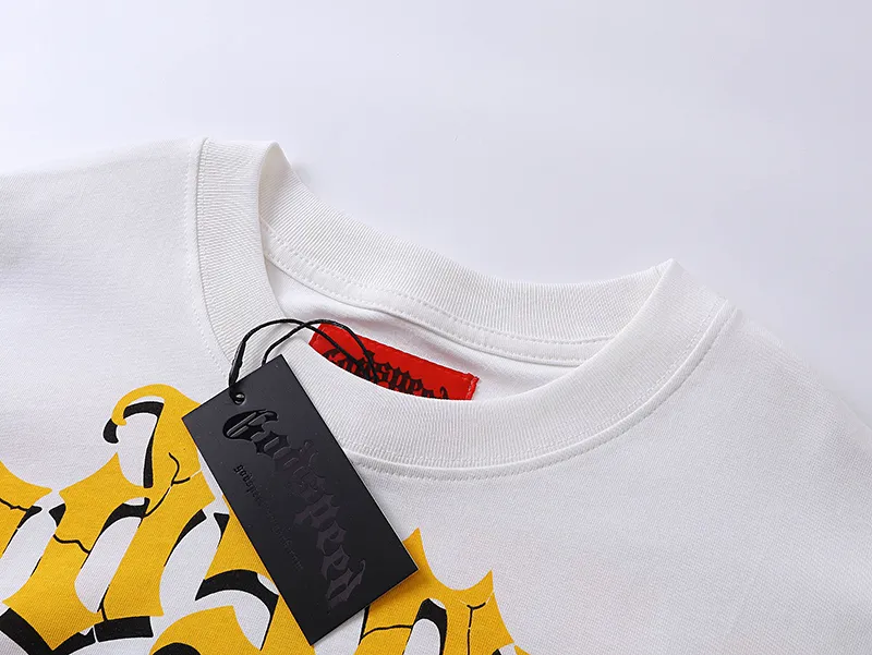 3021# P110 Real shot Godspeed American fashion rock street retro loose printed cotton short sleeves Fabric: 240g 32 count fine cotton double yarn pure cotton Color: off-white apricot Size: S M L XL