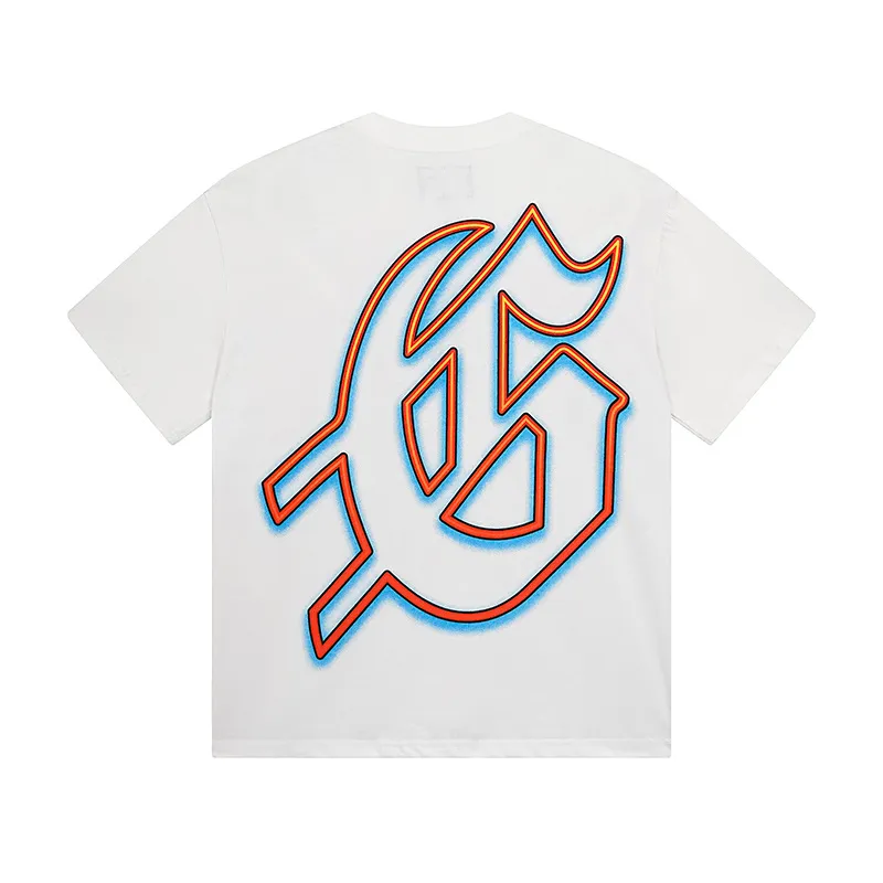 3121# P106 Real shot Godspeed American fashion rock street retro loose printed cotton short sleeves Fabric: 240g 32 count fine cotton double yarn pure cotton Color: off-white Size: S M L XL