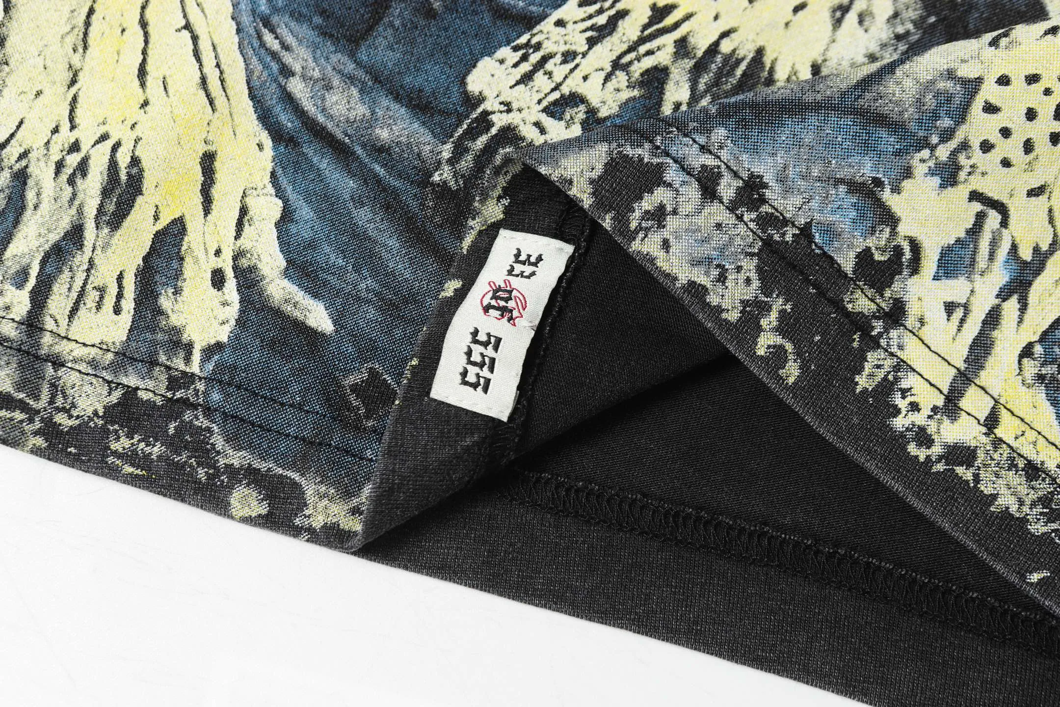 6067# washed black | P116 Godspeed cross-border American rock and roll street washed retro style short-sleeved T (craft printing) fabric (fabric): 32 count combed double yarn 250 grams weight code number (size): S-M-L-XL color (colour): washed black