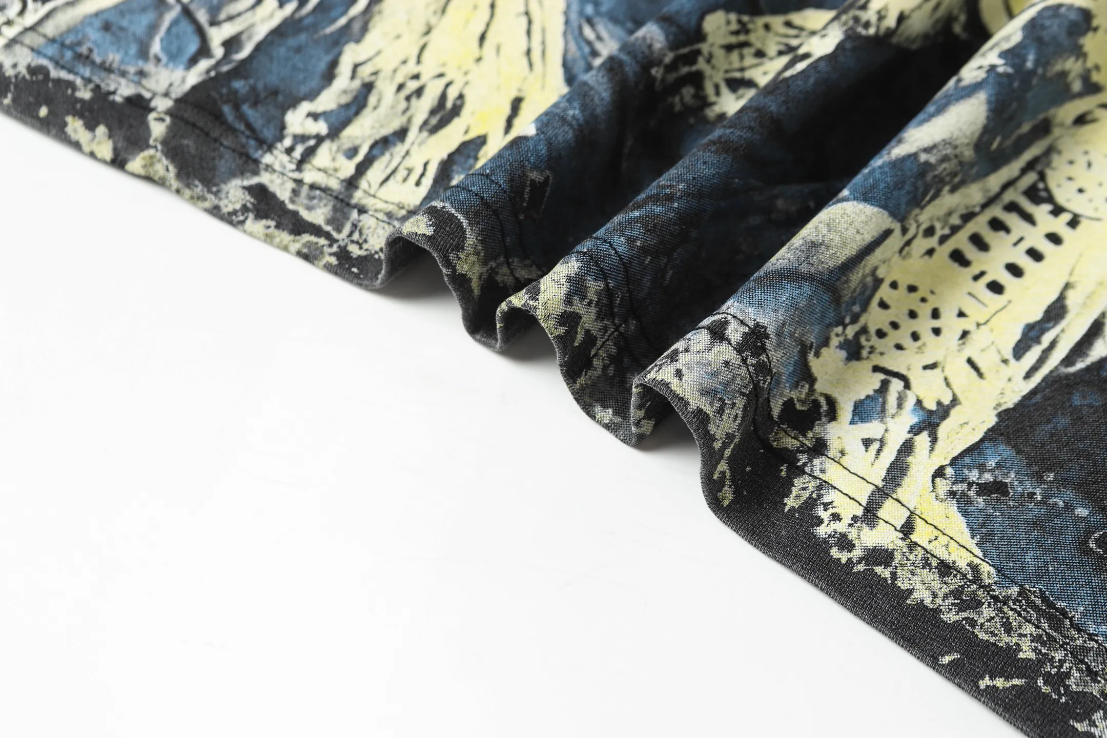 6067# washed black | P116 Godspeed cross-border American rock and roll street washed retro style short-sleeved T (craft printing) fabric (fabric): 32 count combed double yarn 250 grams weight code number (size): S-M-L-XL color (colour): washed black