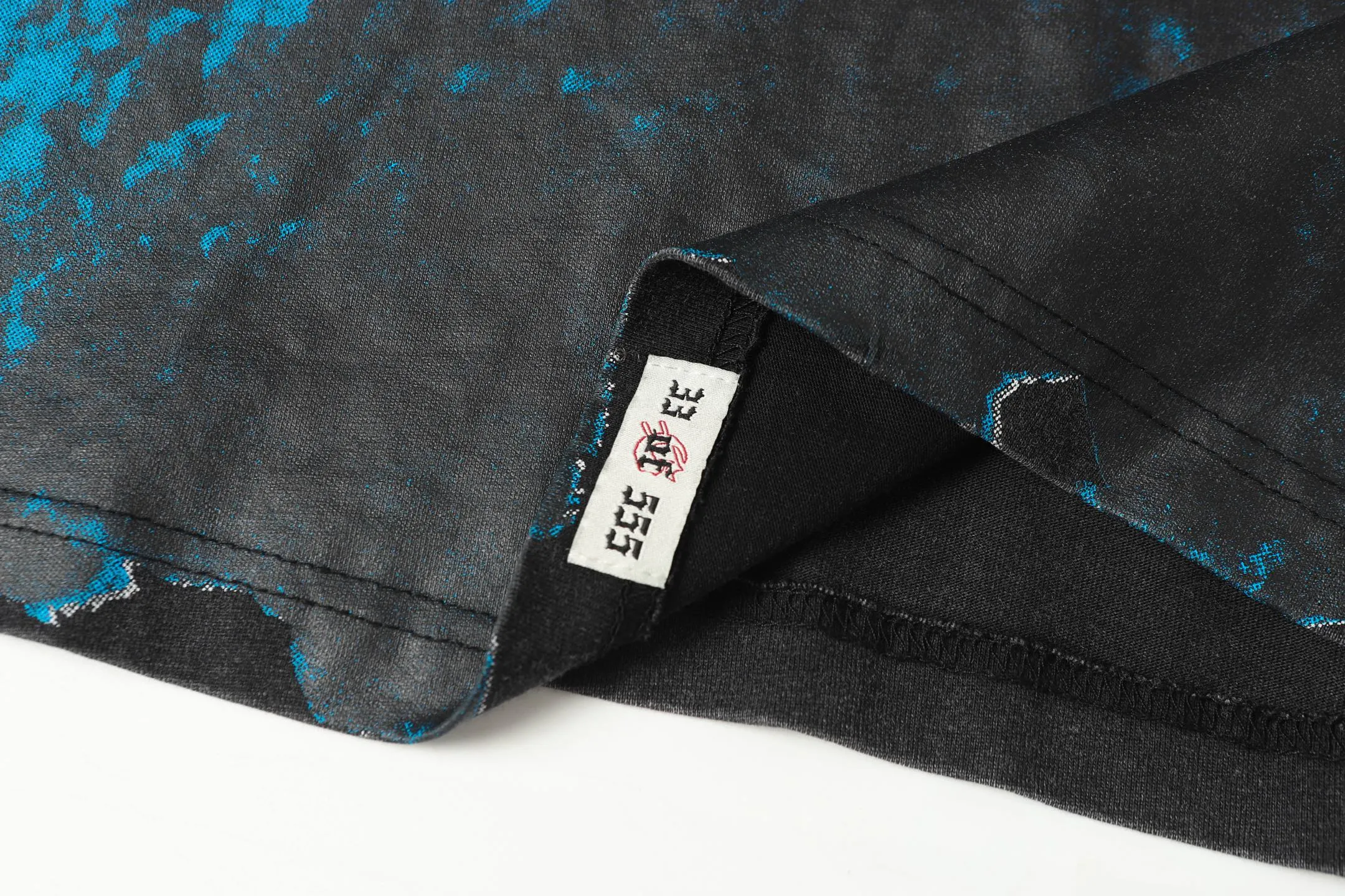 6073#washed black｜P116 Godspeed cross-border American rock and roll street washed retro style short-sleeved T (craft printing) fabric (fabric): 32 count combed double yarn 250g weight code number (size): S-M-L-XL color (colour): washed black 👉