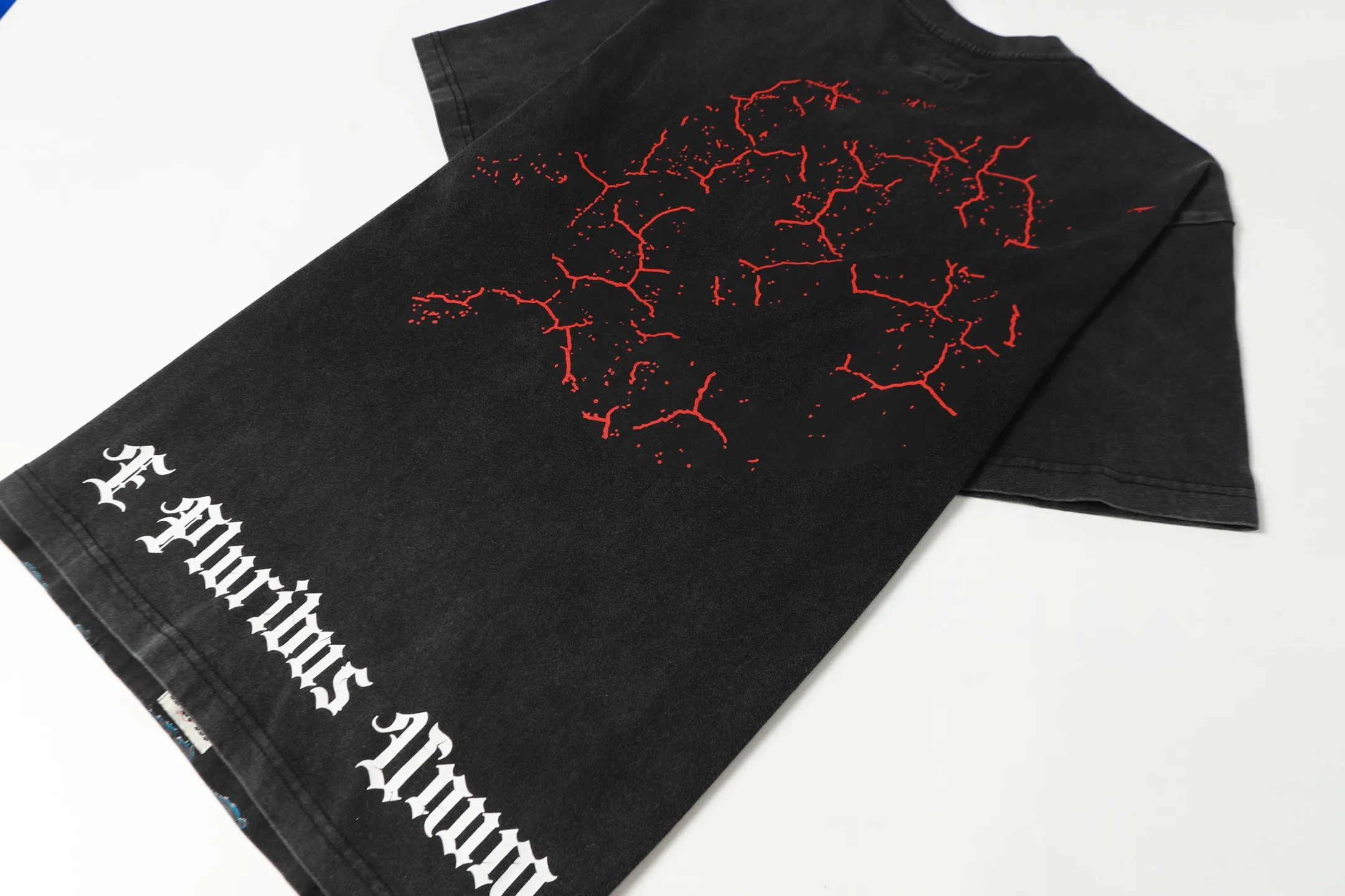6073#washed black｜P116 Godspeed cross-border American rock and roll street washed retro style short-sleeved T (craft printing) fabric (fabric): 32 count combed double yarn 250g weight code number (size): S-M-L-XL color (colour): washed black 👉
