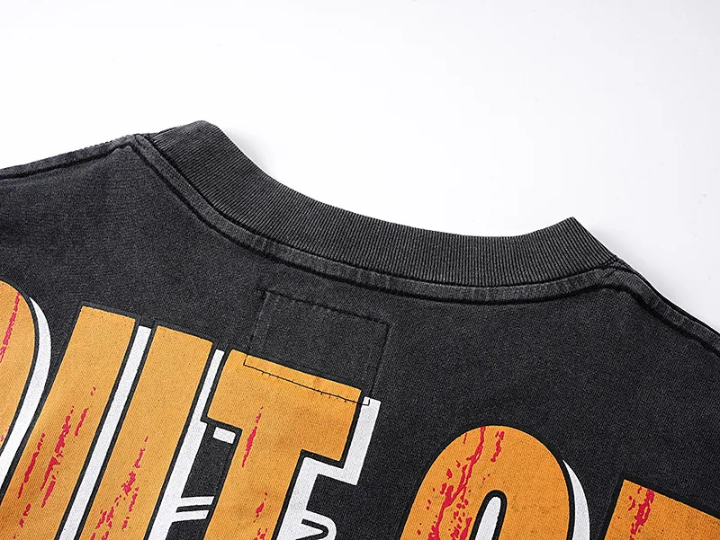 1153# P170 Real shot of Godspeed American fashion street retro washed and distressed fake two-piece pure cotton long T. Fabric: 270g 32 count fine cotton double yarn pure cotton Color: washed black washed blue code number: S M L XL