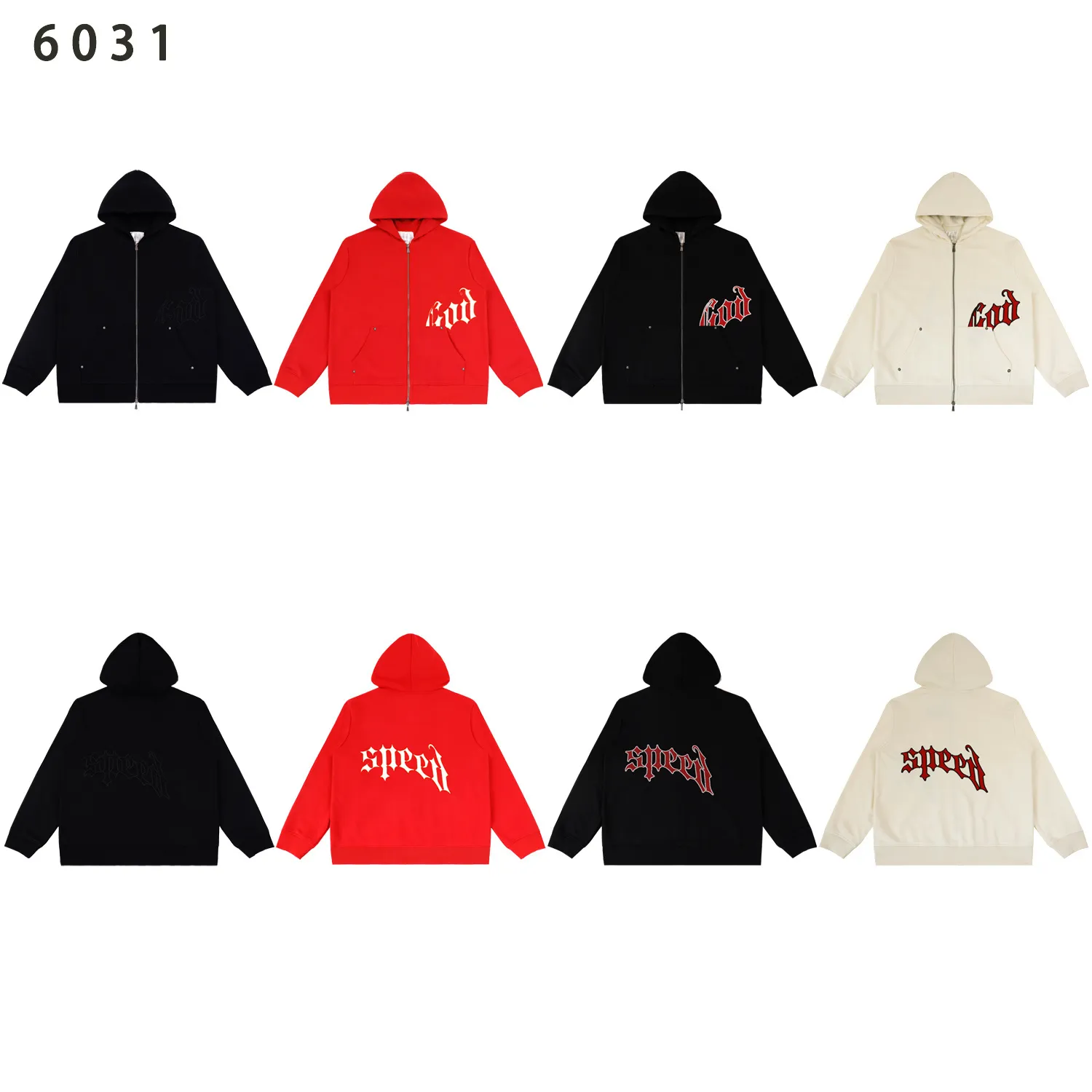 P216 Real shot high-level version of GODSPEED beauty trend simple letters, after 2025 European and American high street men's and women's cardigan hooded sweatshirt coat hoodie Color: black black black red red apricot black and white color blue gray code number: S M L XL