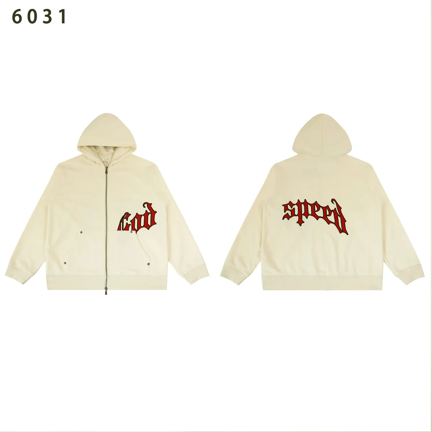 P216 Real shot high-level version of GODSPEED beauty trend simple letters, after 2025 European and American high street men's and women's cardigan hooded sweatshirt coat hoodie Color: black black black red red apricot black and white color blue gray code number: S M L XL