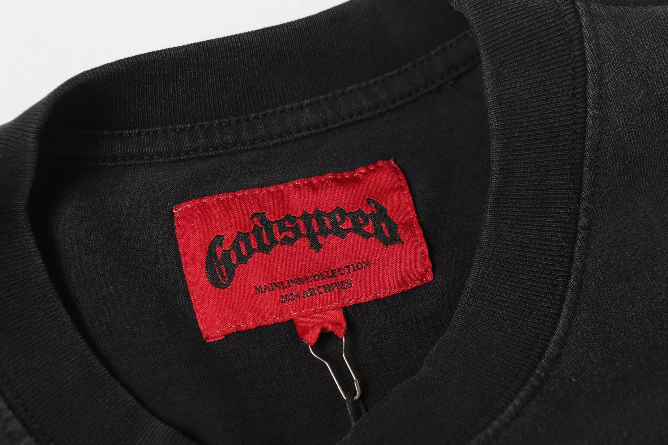 6013#washed black｜P116 Godspeed cross-border American rock and roll street washed retro style short-sleeved T (craft printing) fabric (fabric): 32 count combed double yarn 250g weight size (size): S-M-L-XL color (colour): washed black 👉