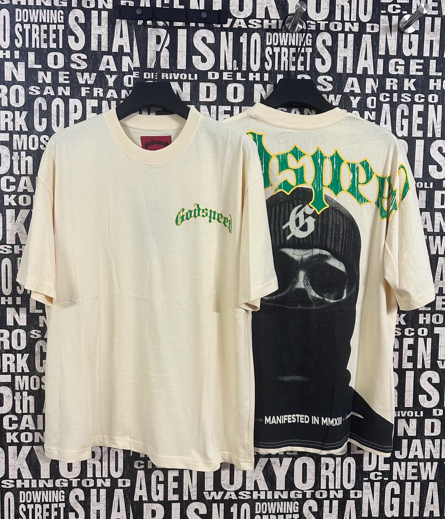 5050##White: Apricot｜P104 Godspeed cross-border American rock and roll street washed retro style short-sleeved T (craft printing) fabric (fabric): 32-count combed double yarn 240 grams weight code number (size): S-M-L-XL color (colour): white, apricot,
