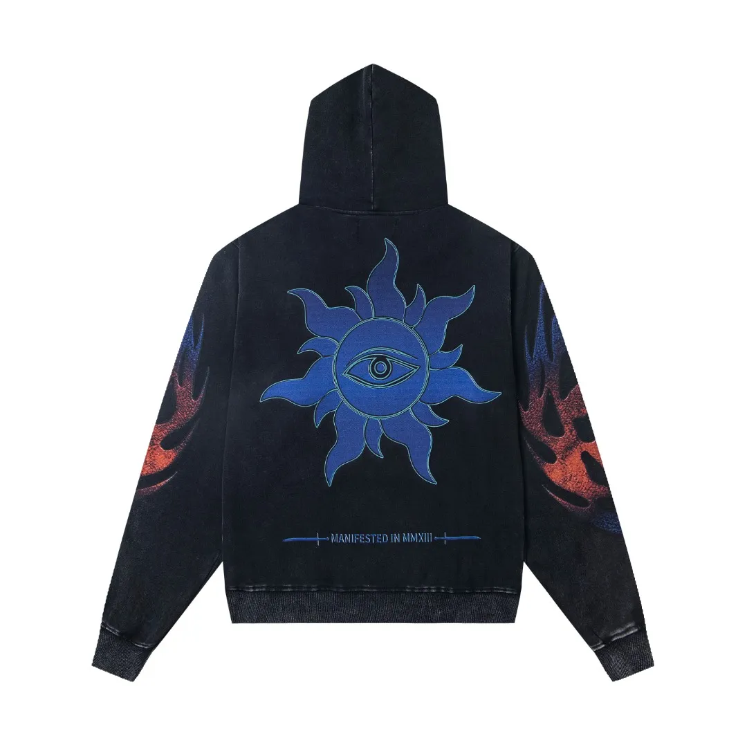 G50# GodSpeed ​​white ink direct spray sweatshirt Size S-XL Wash black P236 Apricot P226