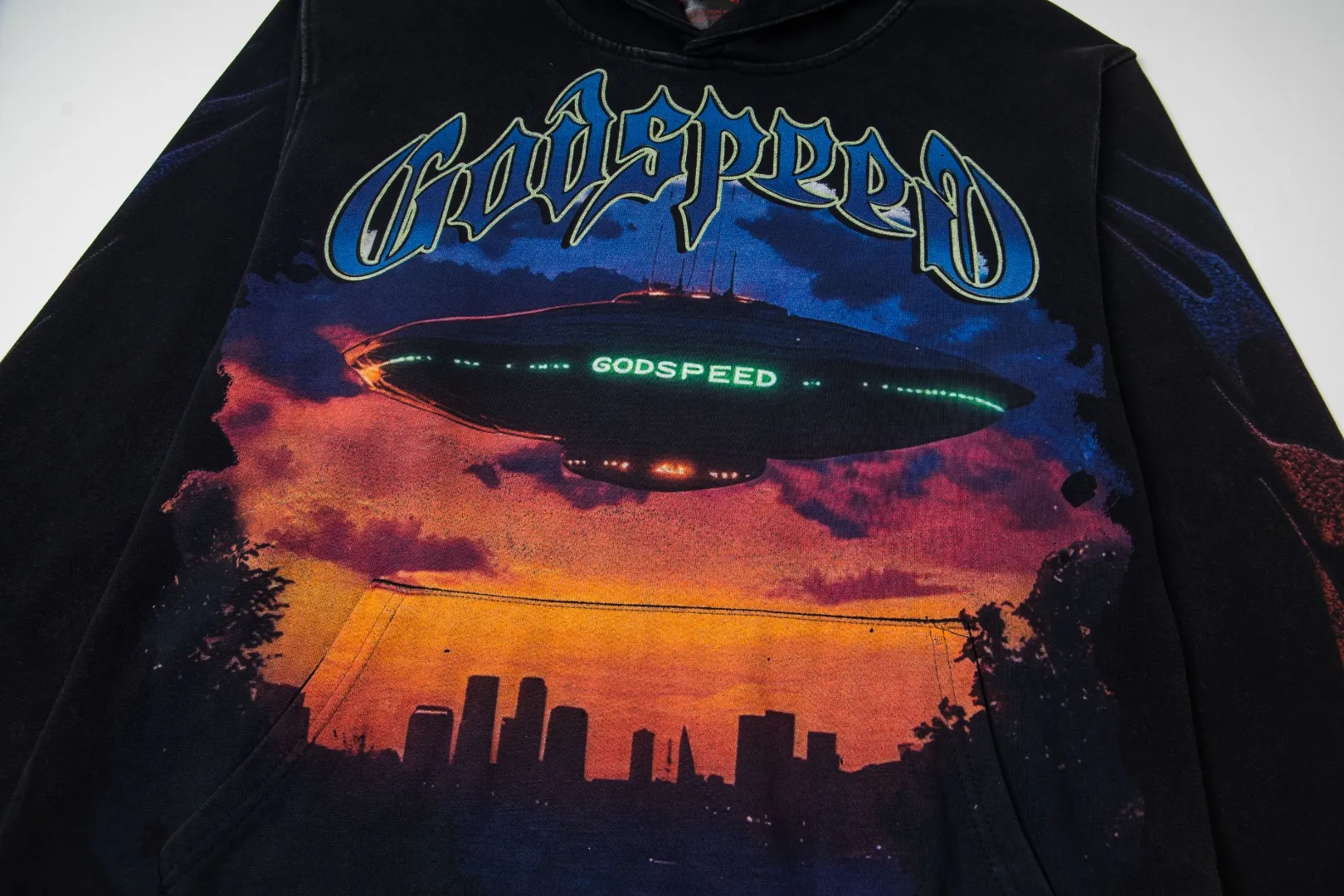 G50# GodSpeed ​​white ink direct spray sweatshirt Size S-XL Wash black P236 Apricot P226