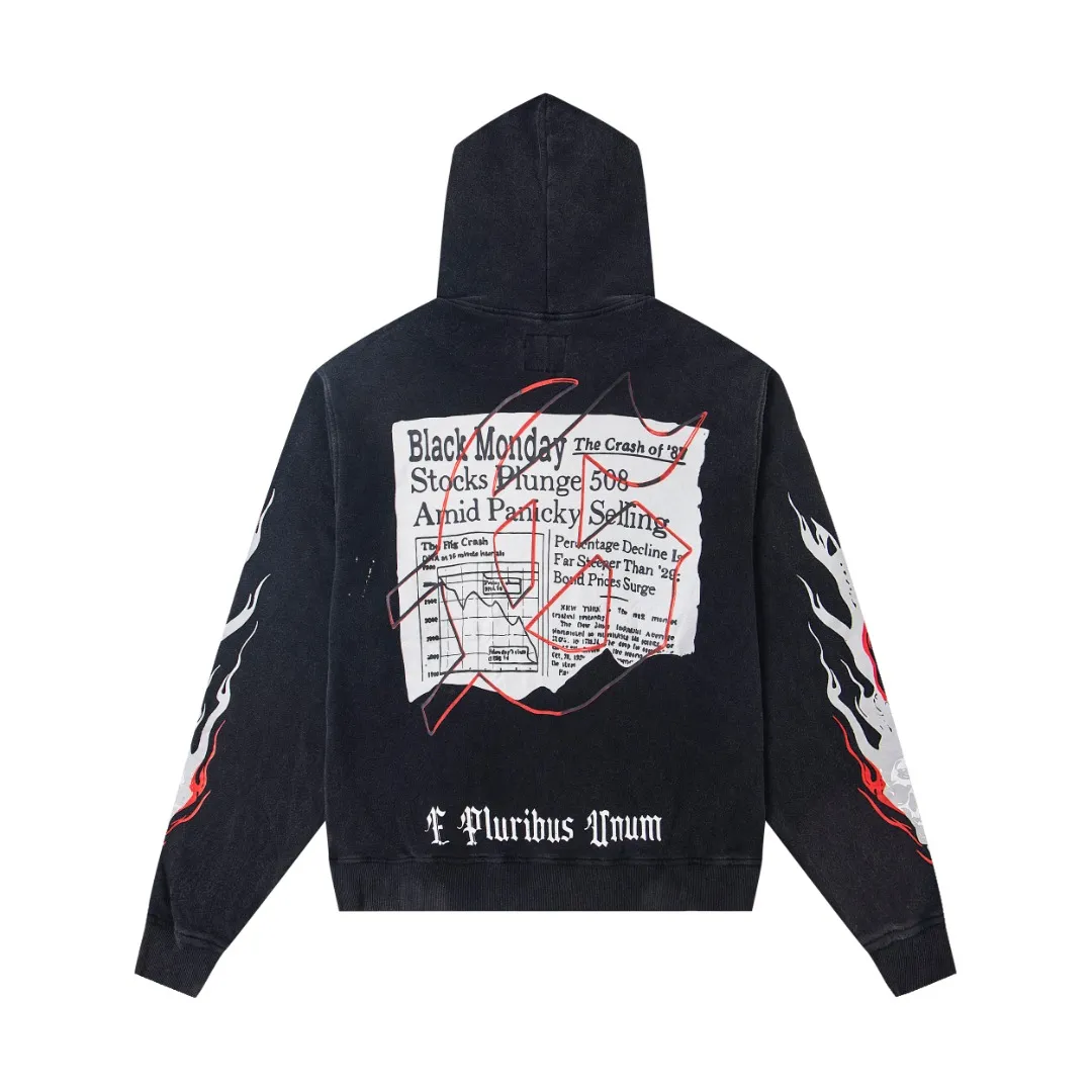 G03# GodSpeed ​​white ink direct spray sweatshirt S-XL washed black, red P236 apricot P226