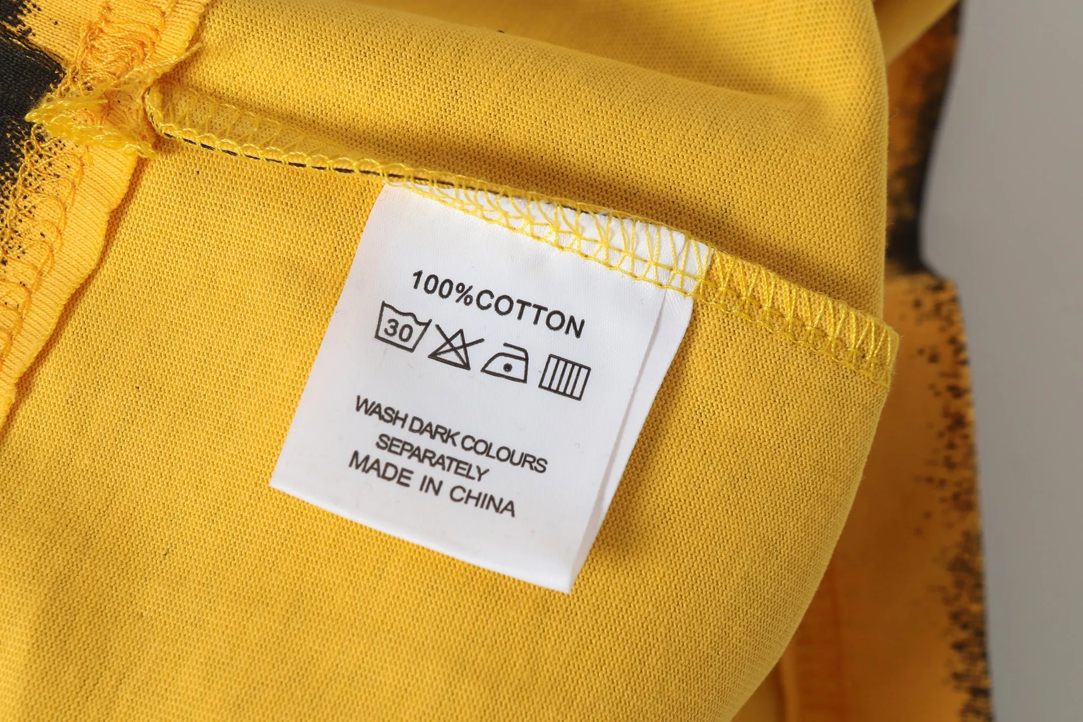 5099#golden｜P106 Godspeed cross-border American rock and roll street washed retro style short-sleeved T (craft printing) fabric (fabric): 32-count combed double yarn 240 grams weight code number (size): S-M-L-XL color (colour): golden yellow