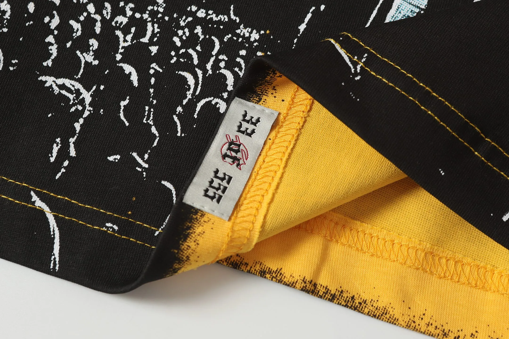 5099#golden｜P106 Godspeed cross-border American rock and roll street washed retro style short-sleeved T (craft printing) fabric (fabric): 32-count combed double yarn 240 grams weight code number (size): S-M-L-XL color (colour): golden yellow