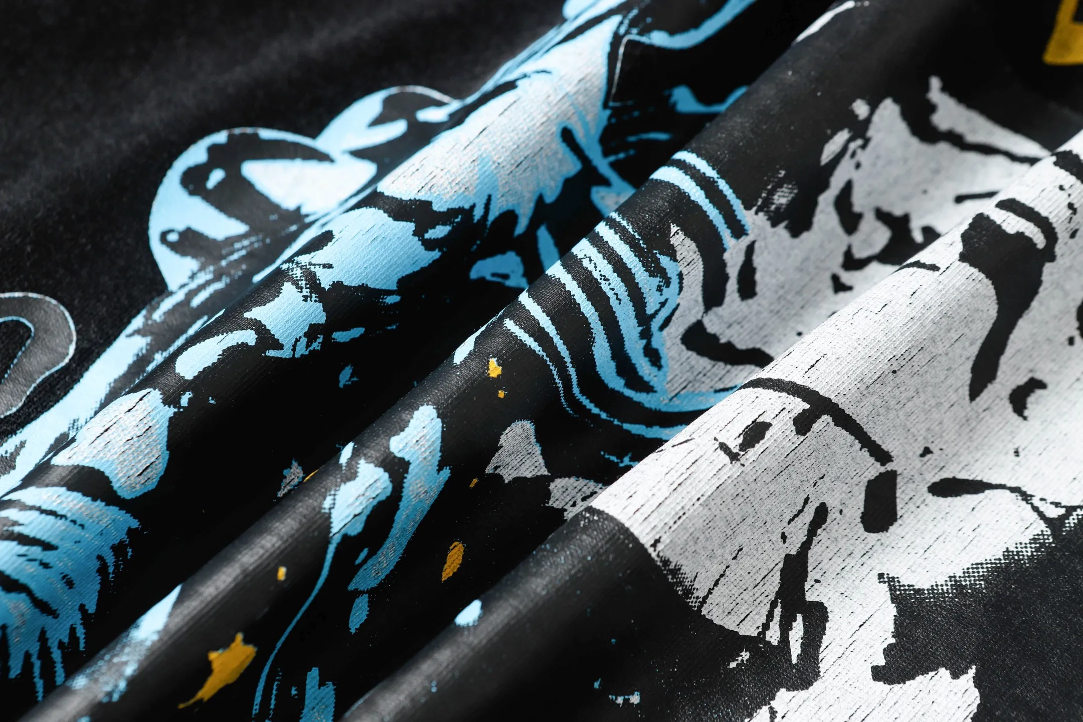 6017#washed black｜P116 Godspeed cross-border American rock and roll street washed retro style short-sleeved T (craft printing) fabric (fabric): 32 count combed double yarn 250g weight size (size): S-M-L-XL color (colour): washed black 👉