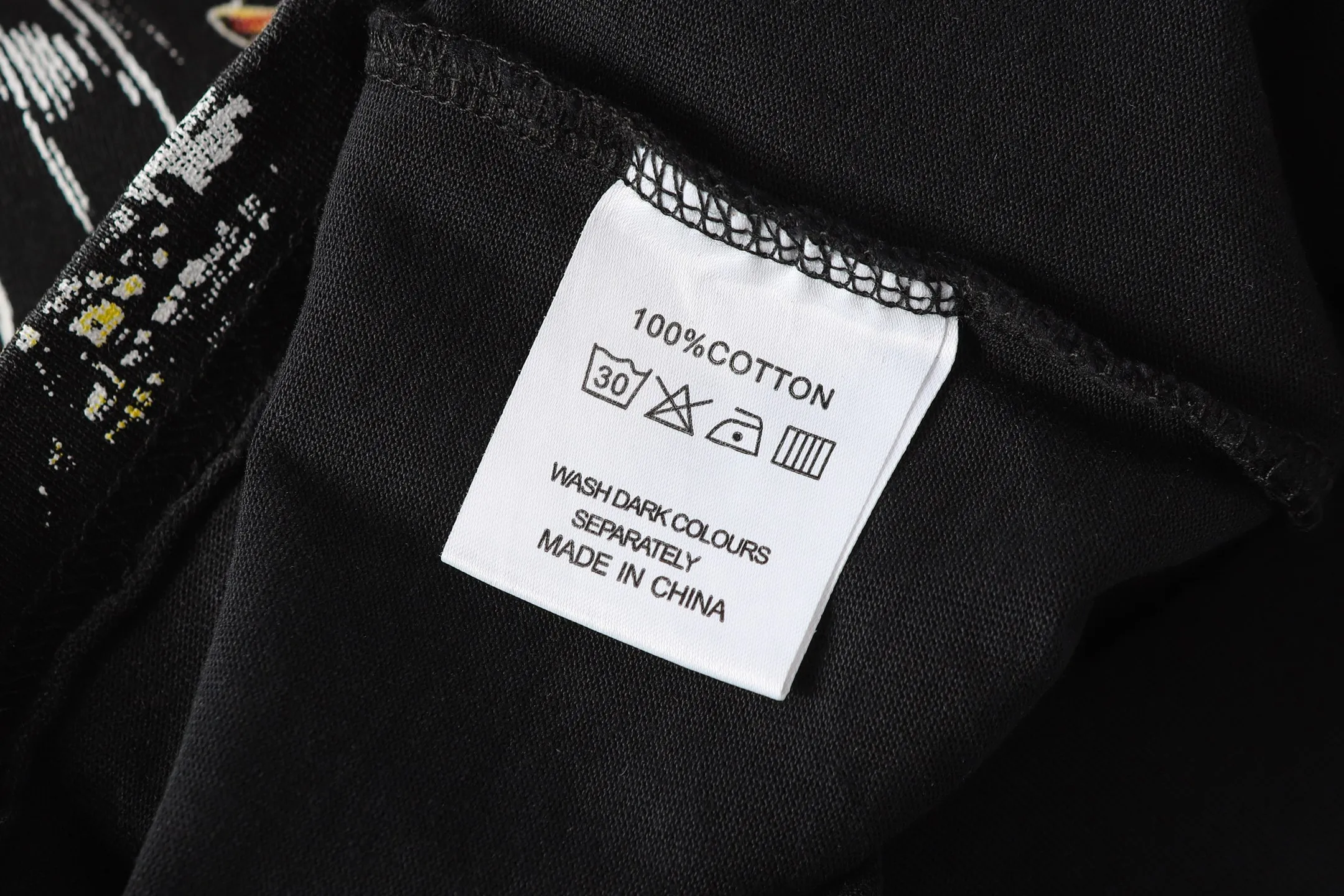 6096# washed black I P116 Godspeed cross-border American rock and roll street washed retro style short-sleeved T (craft printing) fabric (fabric): 32 count combed double yarn 250 grams weight code number (size): S-M-L-XL color (colour): washed black