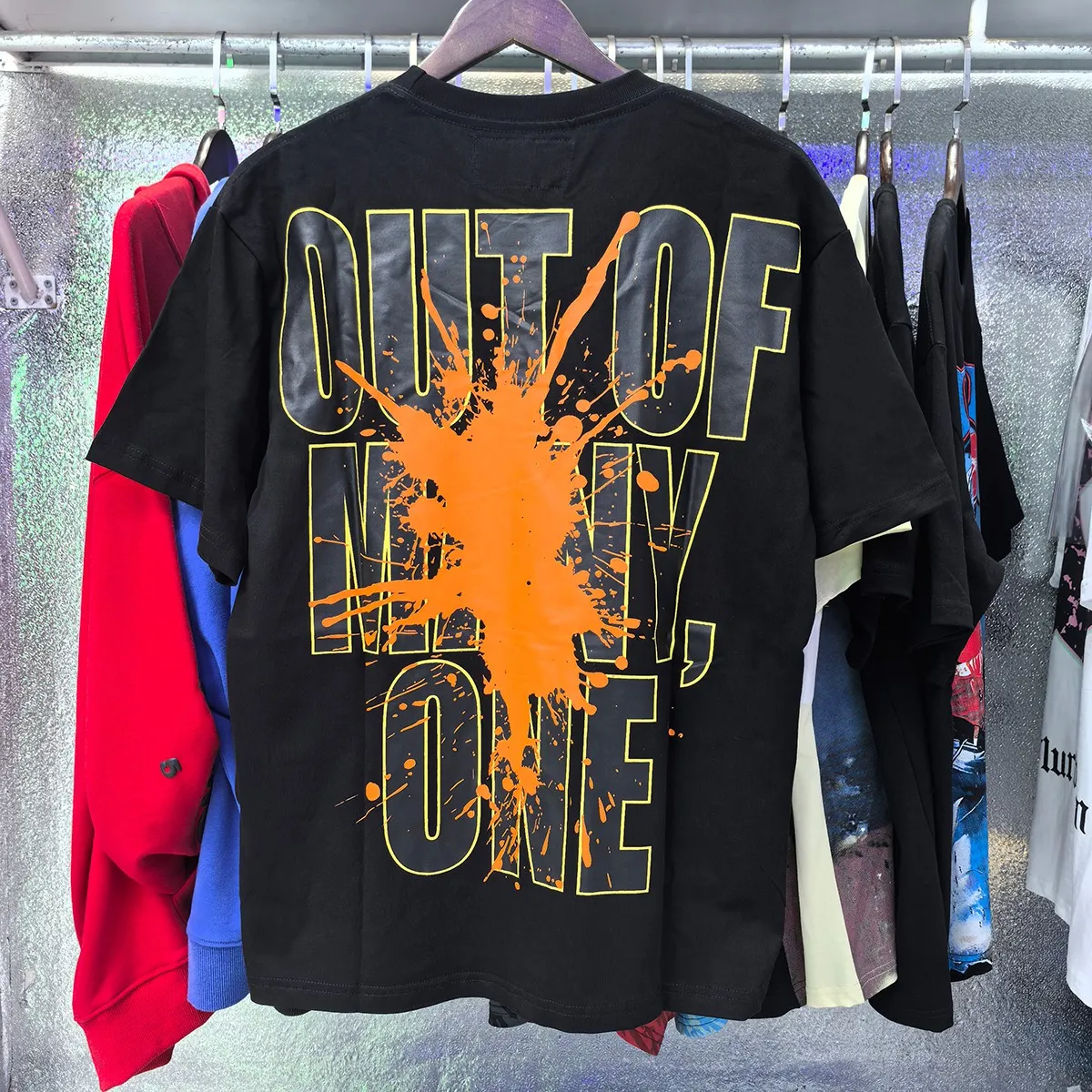 Actual photo, No. 7050, Meichao Godspeed Atlanta limited edition supercar printed high-quality double yarn pure cotton casual short-sleeved T-shirt batch 110 Color: black, white, green; Size: S M L XL