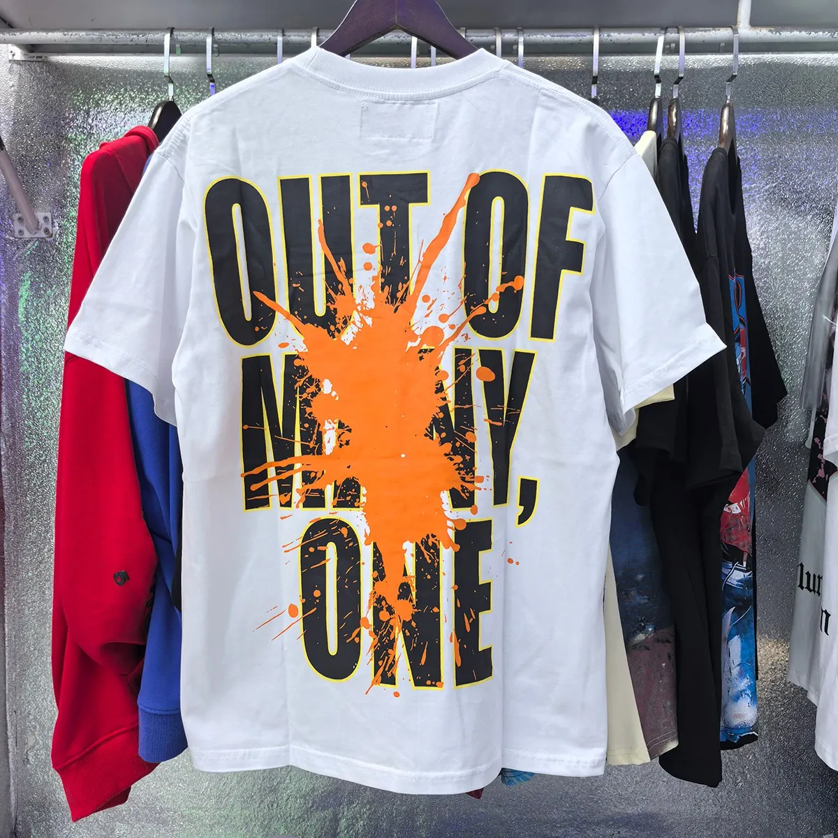 Actual photo, No. 7050, Meichao Godspeed Atlanta limited edition supercar printed high-quality double yarn pure cotton casual short-sleeved T-shirt batch 110 Color: black, white, green; Size: S M L XL