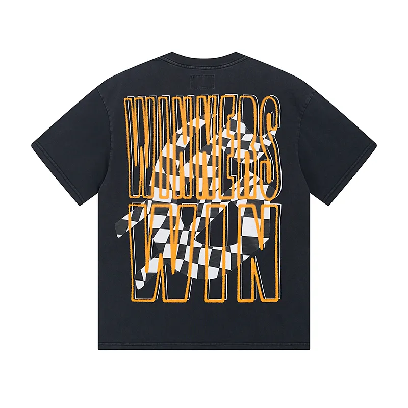 1016# P126 Washed Style Real Shot Godspeed American Fashion Rock Street Retro Washed Distressed Printed Cotton Short Sleeves Fabric: 250g 32 Count Fine Cotton Double Yarn Pure Cotton Color: Washed Black Size: S M L XL