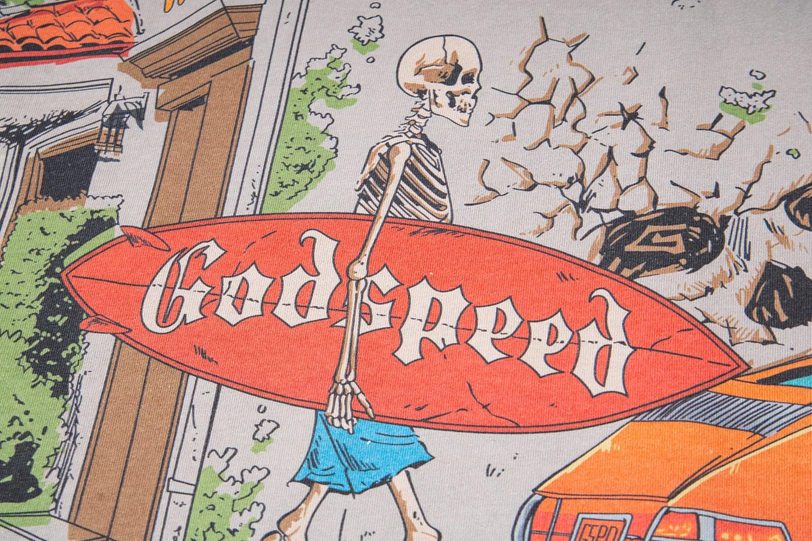 G28# GodSpeed ​​white ink direct spray washed short-sleeved S-XL size gray (washed) P126 black (washed) P126