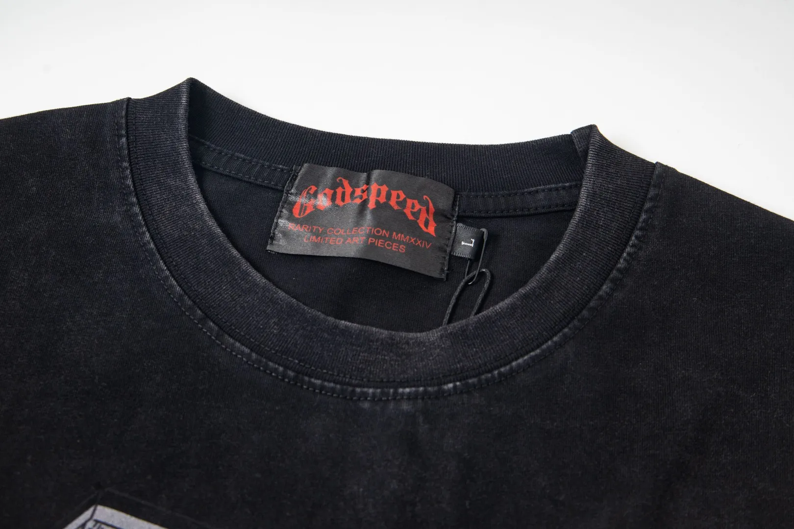 G28# GodSpeed ​​white ink direct spray washed short-sleeved S-XL size gray (washed) P126 black (washed) P126