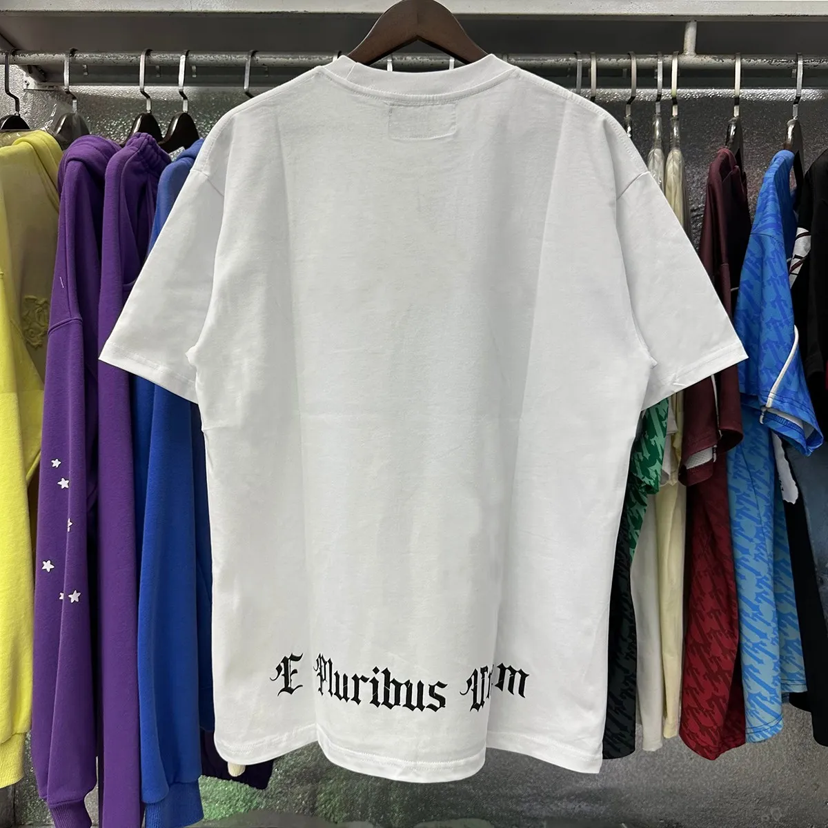 Actual photo, No. 7036, Mechao Godspeed masked man print high weight double yarn pure cotton casual short-sleeved T-shirt batch 110 Color: black, white; Size: S M L XL