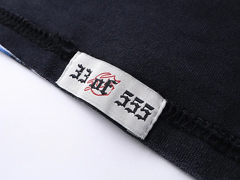 1005# P126 Washed model Real shot Godspeed American fashion rock street retro washed distressed printed cotton short sleeves Fabric: 250g 32 count fine cotton double yarn pure cotton Color: washed black washed blue Code number: S M L XL