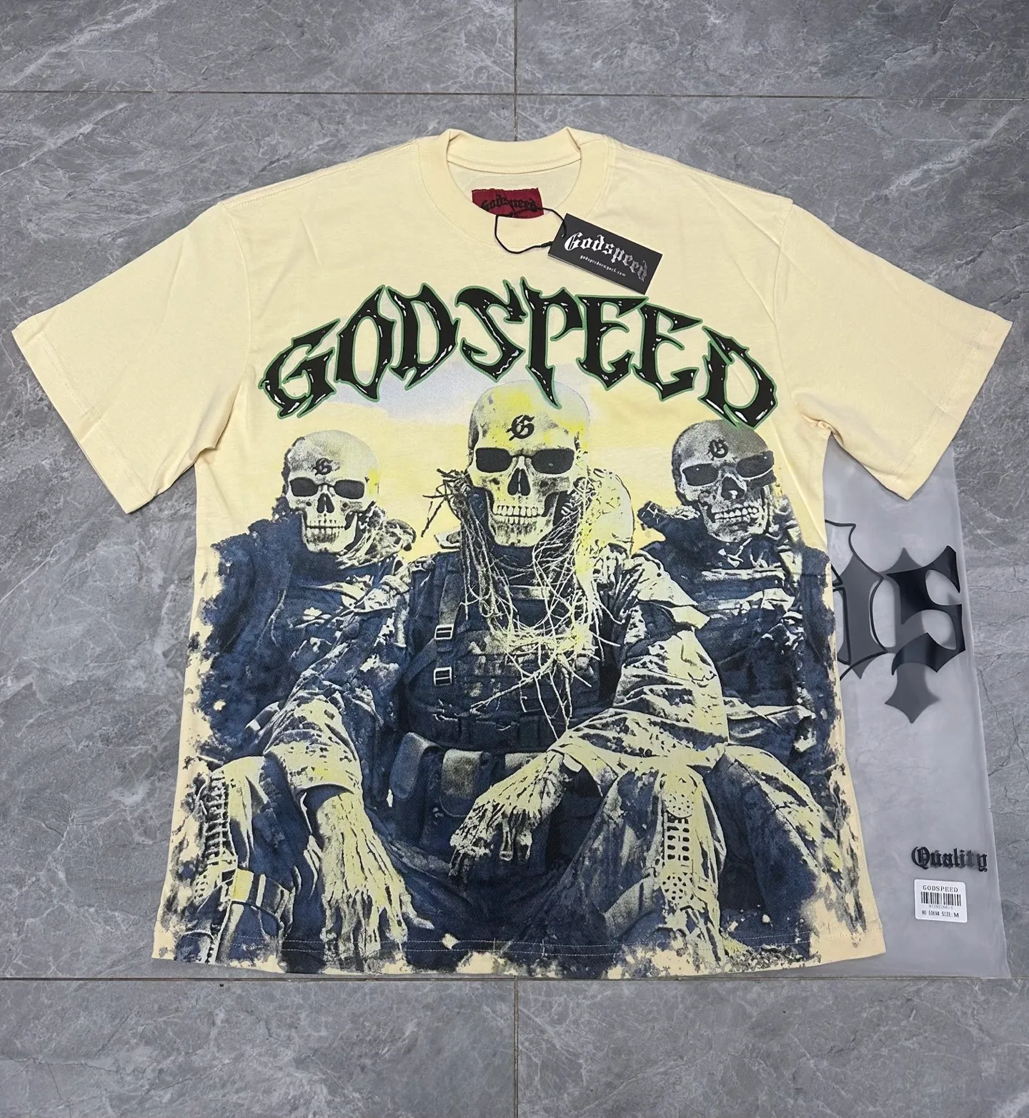 5067#Apricot | P104 Godspeed cross-border American rock and roll street washed retro style short-sleeved T (craft printing) fabric (fabric) 32-count combed double yarn 240 grams weight code number (size): S-M-L-XL color (colour): apricot