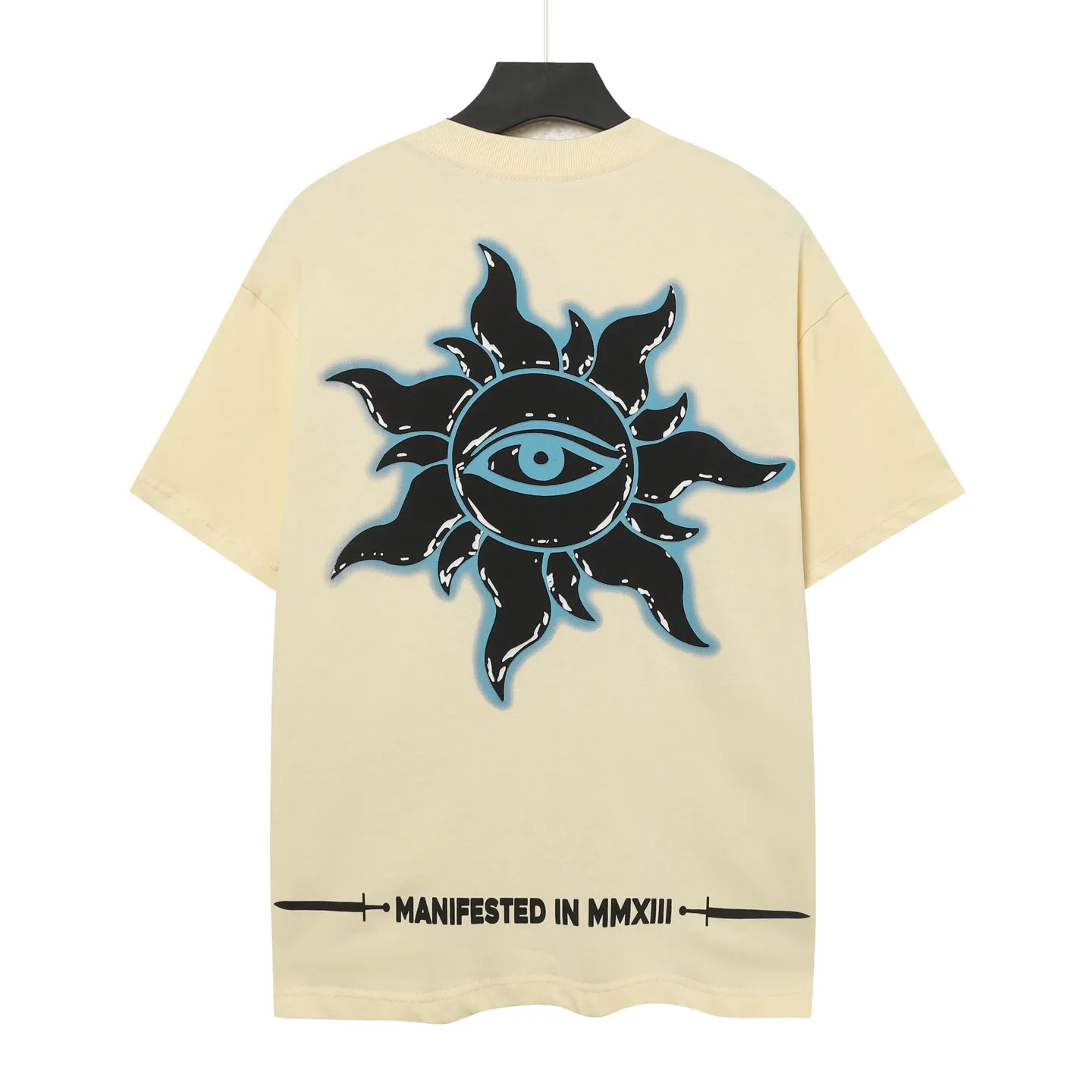 5067#Apricot | P104 Godspeed cross-border American rock and roll street washed retro style short-sleeved T (craft printing) fabric (fabric) 32-count combed double yarn 240 grams weight code number (size): S-M-L-XL color (colour): apricot
