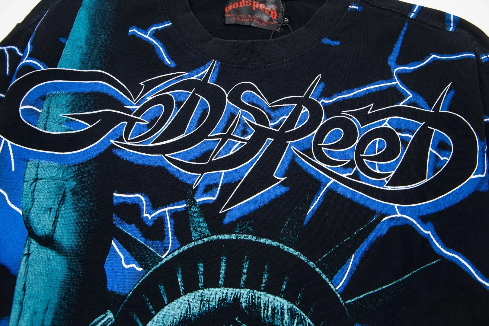 G57# GodSpeed ​​HD printed washed long sleeve S-XL size black red black blue black yellow P166