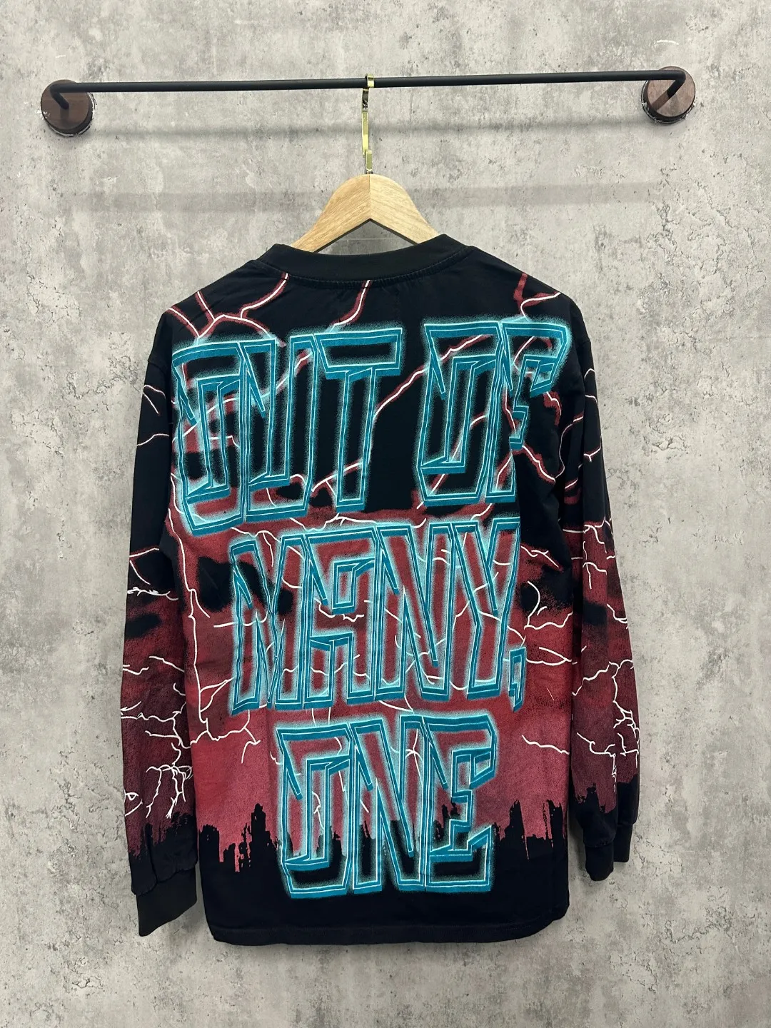 G57# GodSpeed ​​HD printed washed long sleeve S-XL size black red black blue black yellow P166