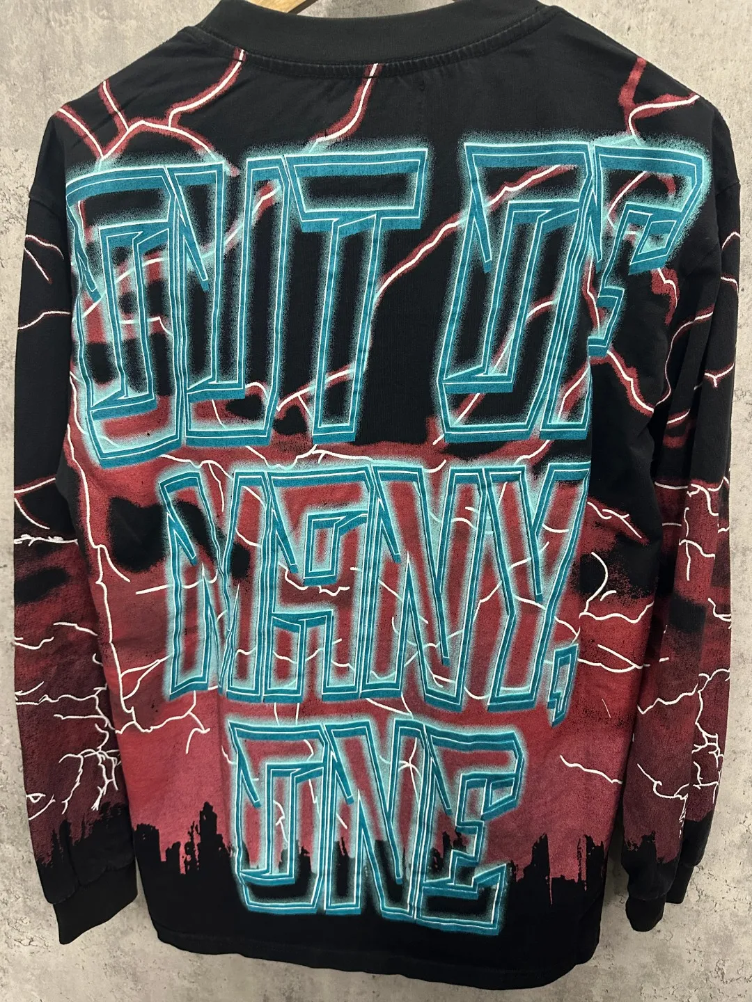 G57# GodSpeed ​​HD printed washed long sleeve S-XL size black red black blue black yellow P166