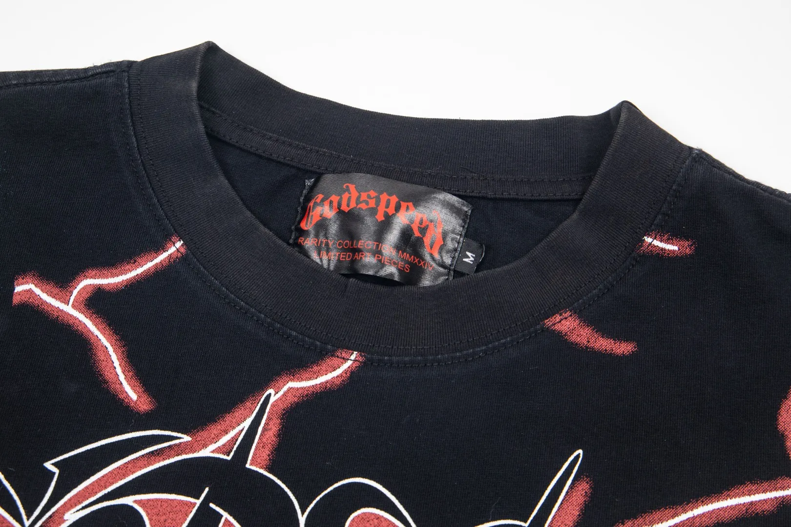 G57# GodSpeed ​​HD printed washed long sleeve S-XL size black red black blue black yellow P166