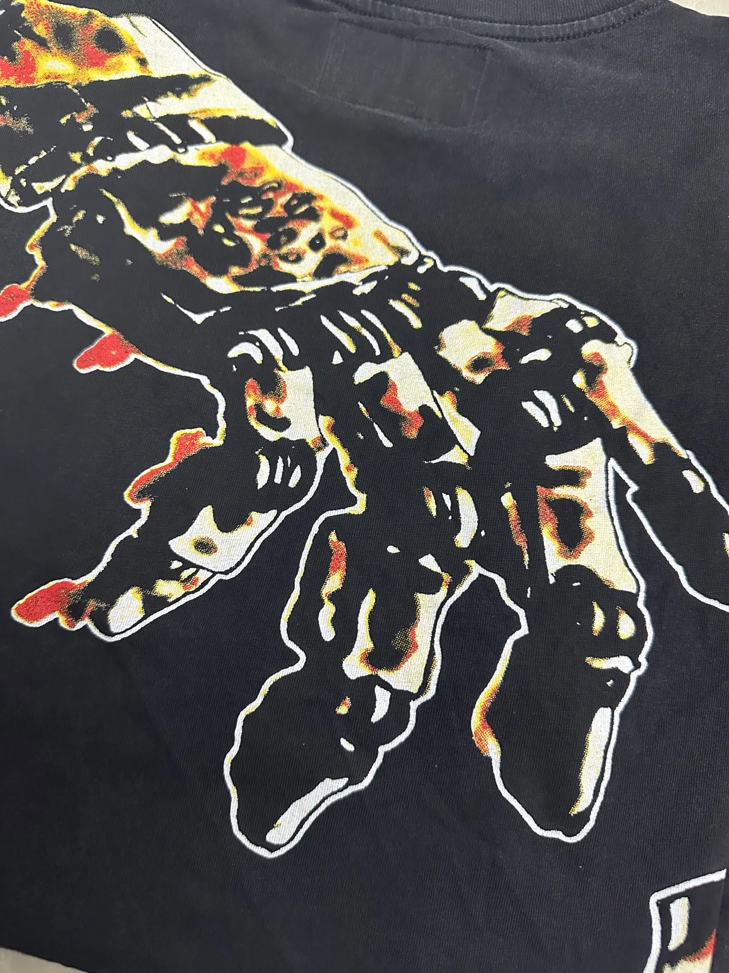 6315# washed black I P116 Godspeed cross-border American rock and roll street washed retro style short-sleeved T (craft printing) fabric (fabric): 32 count combed double yarn 250 grams weight code number (size): S-M-L-XL color (colour): washed black