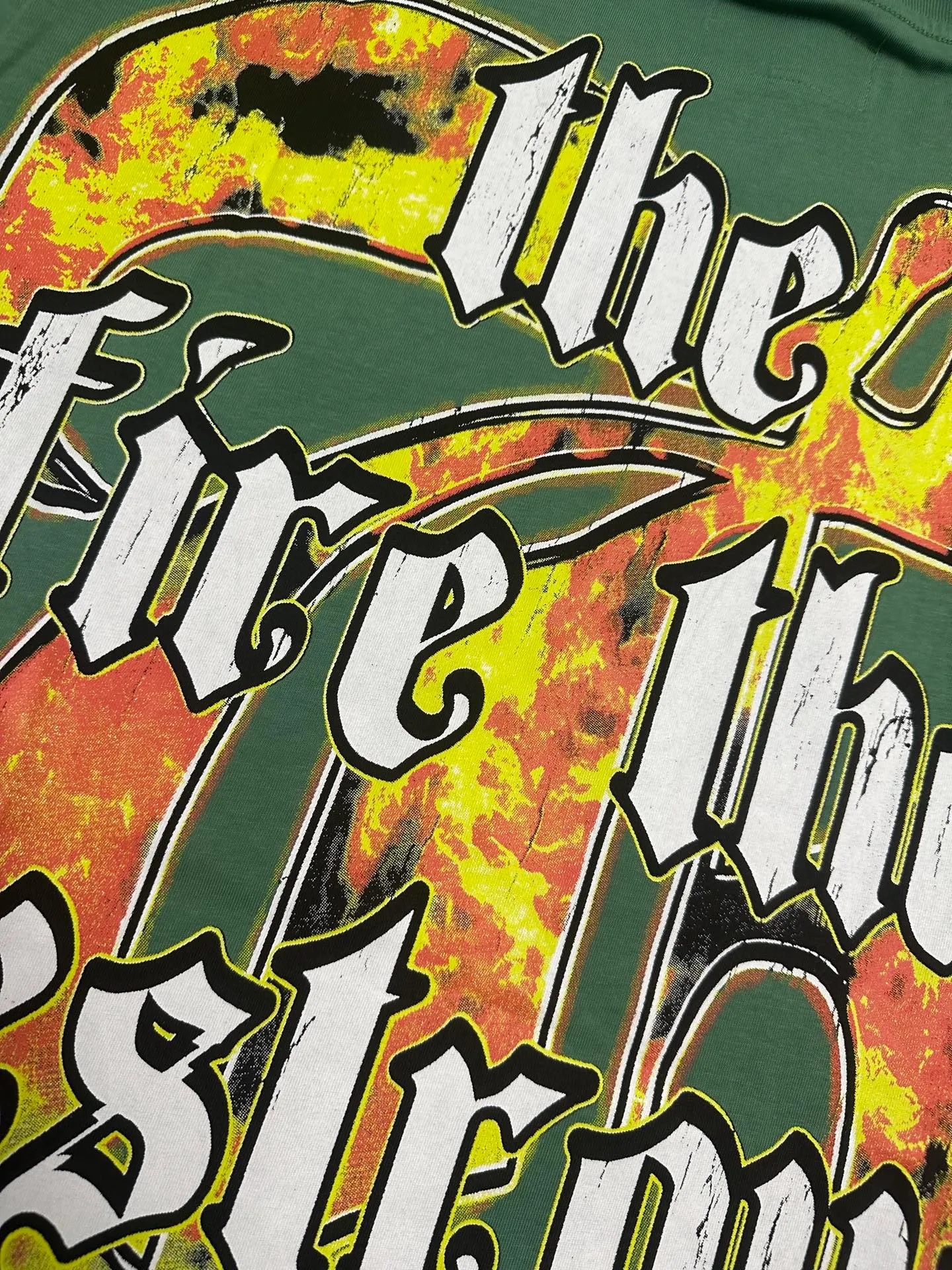 5126#pine cypress green | P106 Godspeed cross-border American rock and roll street washed retro style short-sleeved T (craft printing) fabric (fabric): 32 counts combed double yarn 240 grams weight code number (size): S-M-L-XL color (colour): pine cypress green