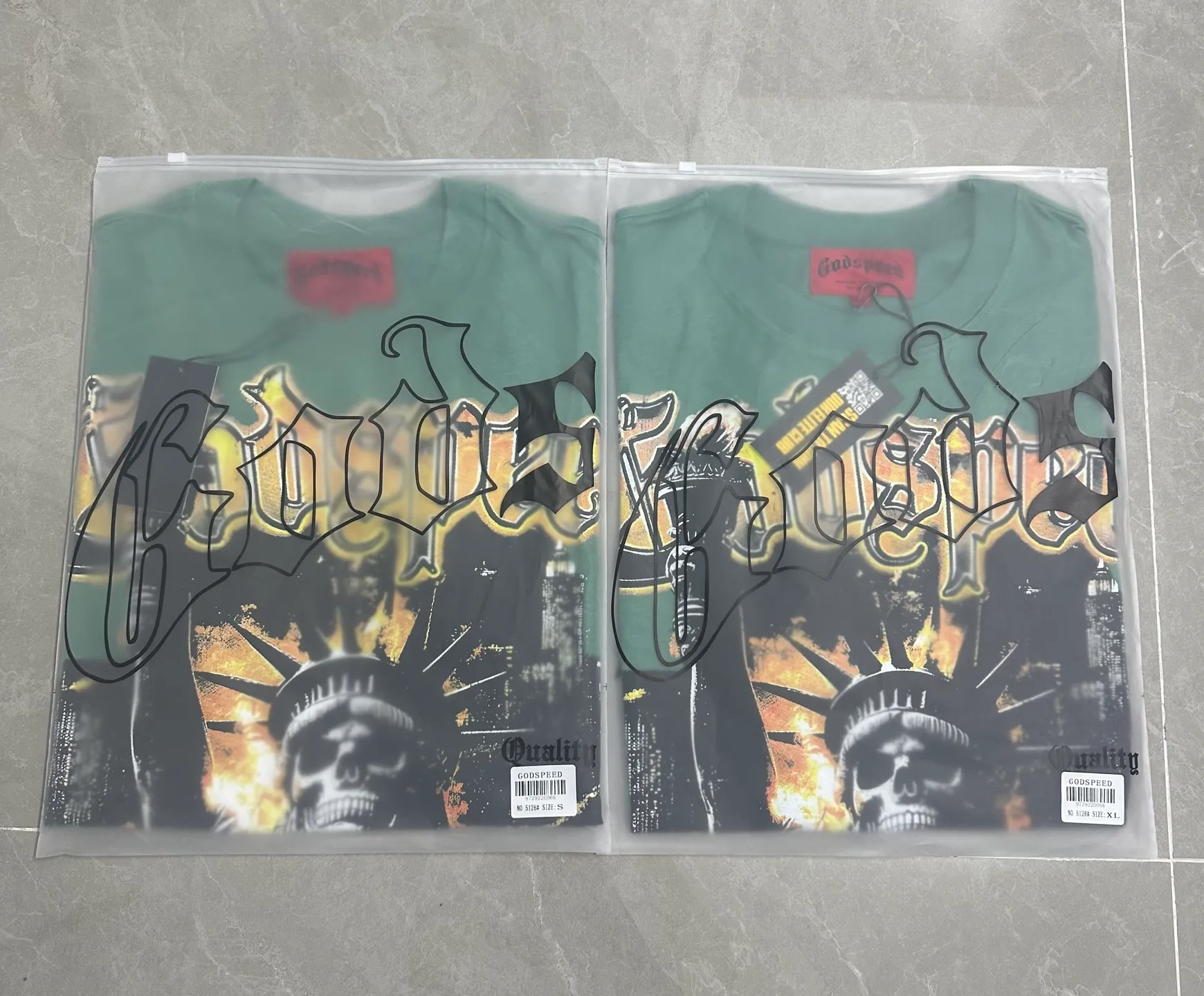 5126#pine cypress green | P106 Godspeed cross-border American rock and roll street washed retro style short-sleeved T (craft printing) fabric (fabric): 32 counts combed double yarn 240 grams weight code number (size): S-M-L-XL color (colour): pine cypress green