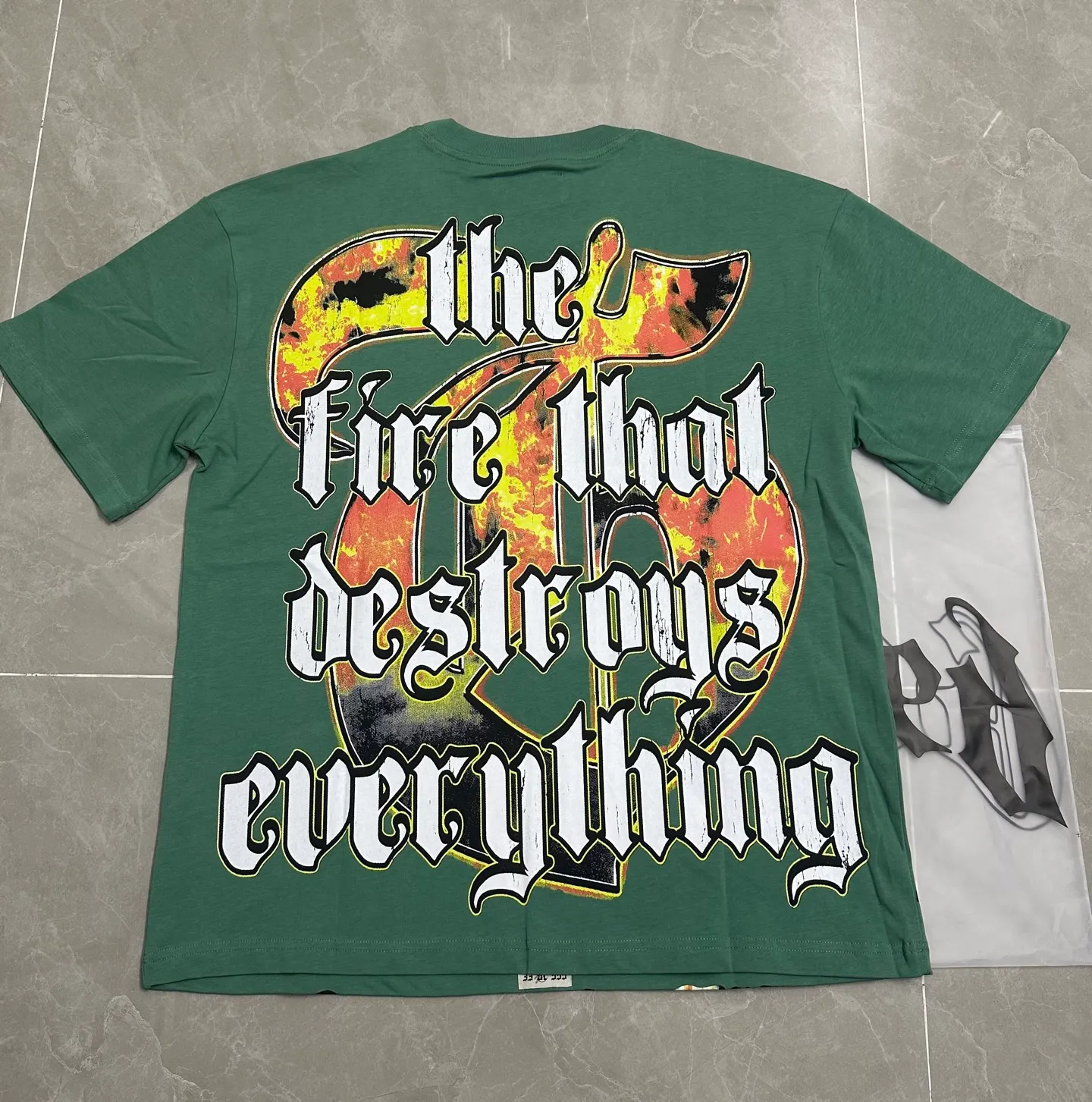 5126#pine cypress green | P106 Godspeed cross-border American rock and roll street washed retro style short-sleeved T (craft printing) fabric (fabric): 32 counts combed double yarn 240 grams weight code number (size): S-M-L-XL color (colour): pine cypress green
