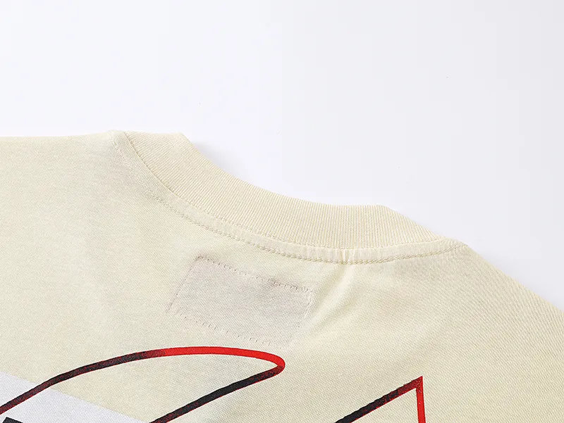 3079# P110 Real shot Godspeed American fashion rock street retro loose printed cotton short sleeves Fabric: 240g 32 count fine cotton double yarn pure cotton Color: apricot Size: S M L XL