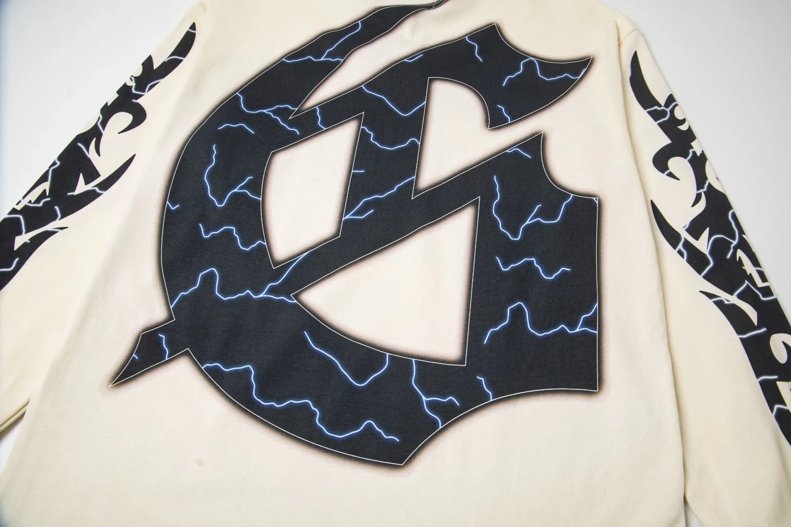 G52# GodSpeed ​​white ink direct spray wash long sleeve S-XL size apricot P146