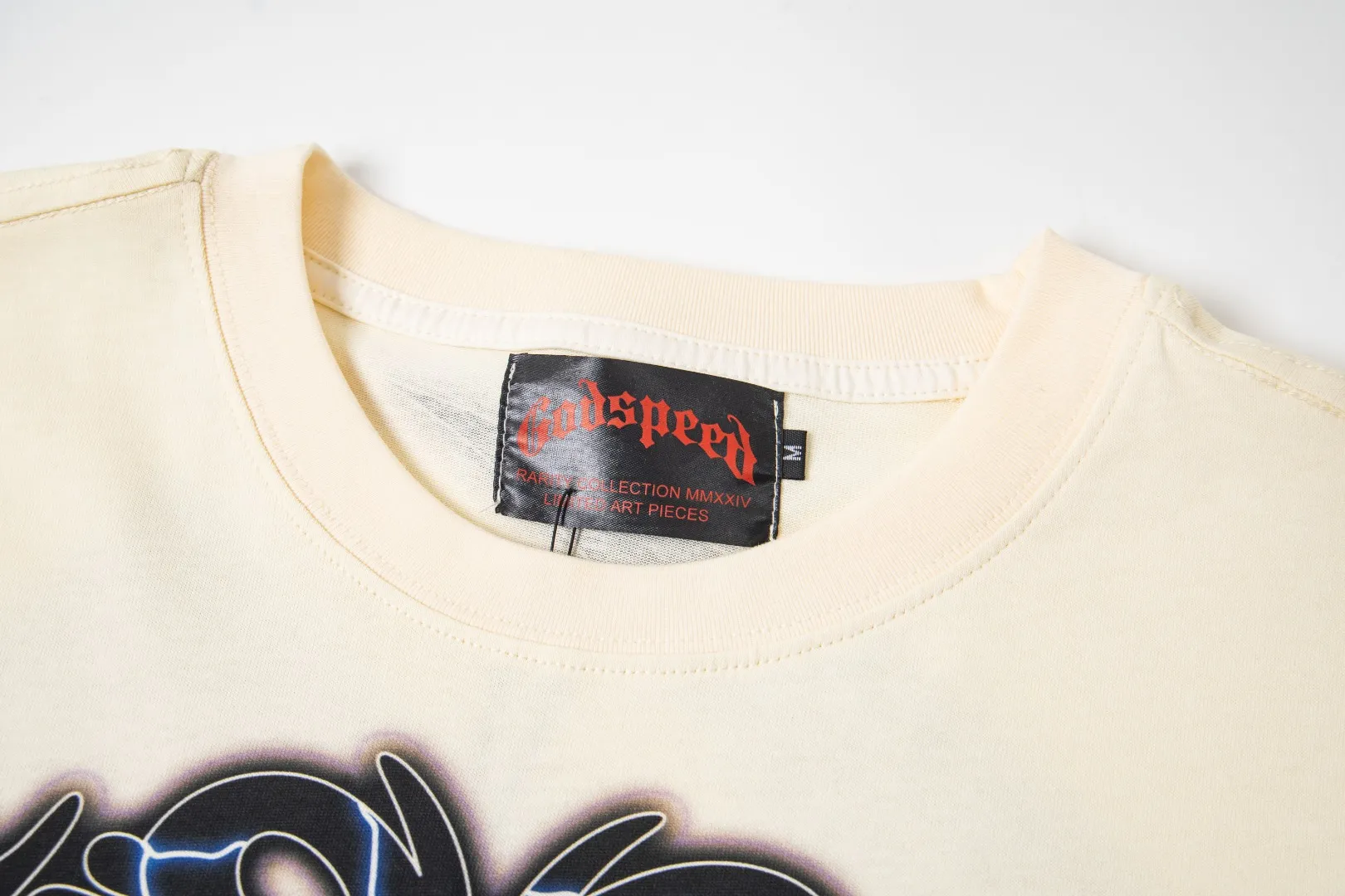 G52# GodSpeed ​​white ink direct spray wash long sleeve S-XL size apricot P146