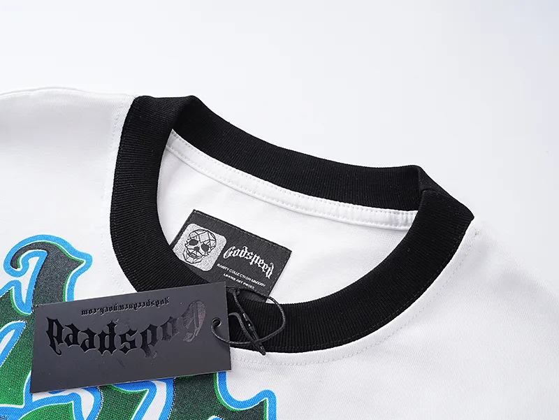 3099# P140 Real shot of Godspeed American fashion rock street pure cotton loose bottoming long-sleeved T-shirt long T-shirt Fabric: 270g 32-count fine cotton double yarn pure cotton Color: off-white apricot Code number: S M L XL